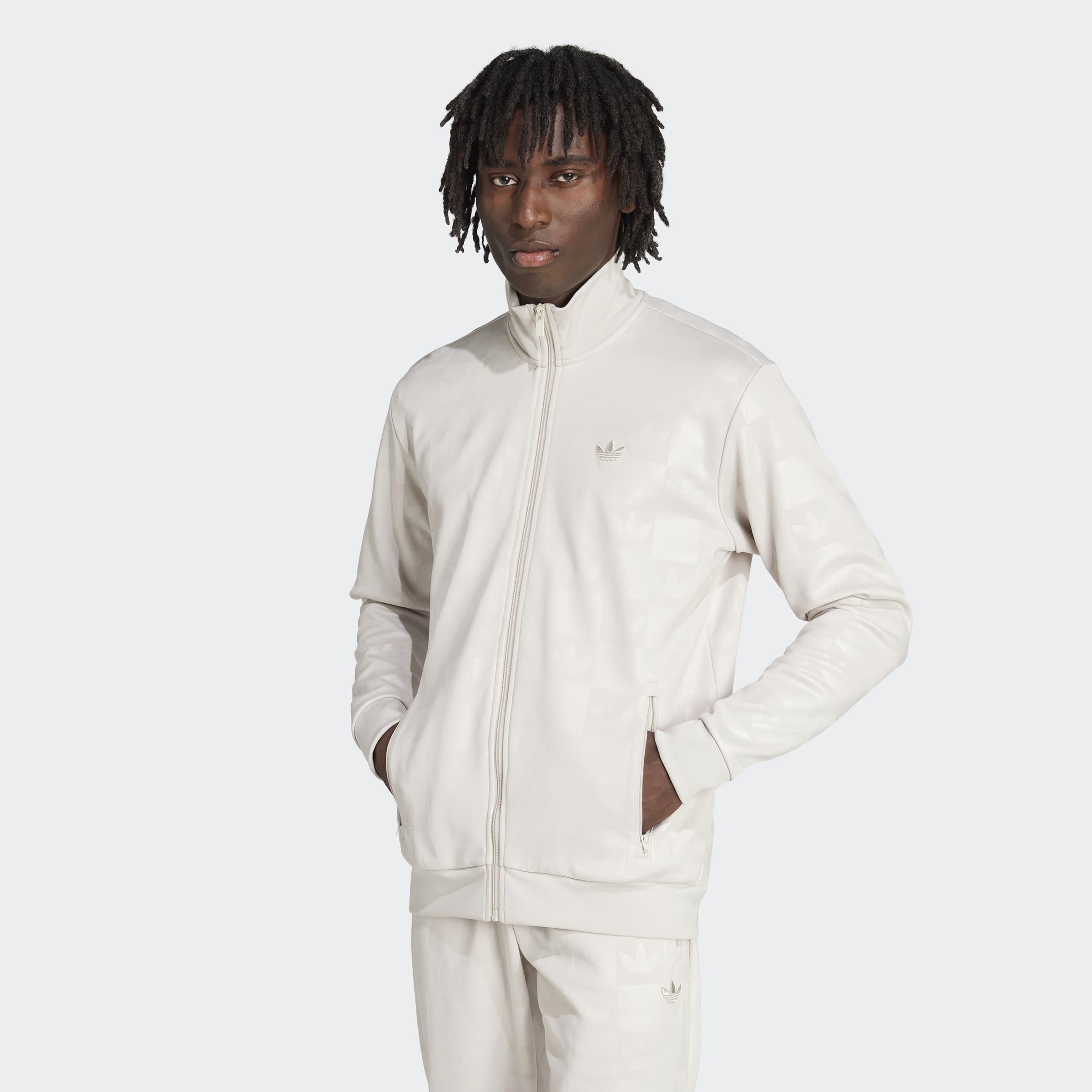 Monogram All Over Print Regular Track Top, Beige, A701_ONE, large image number 4