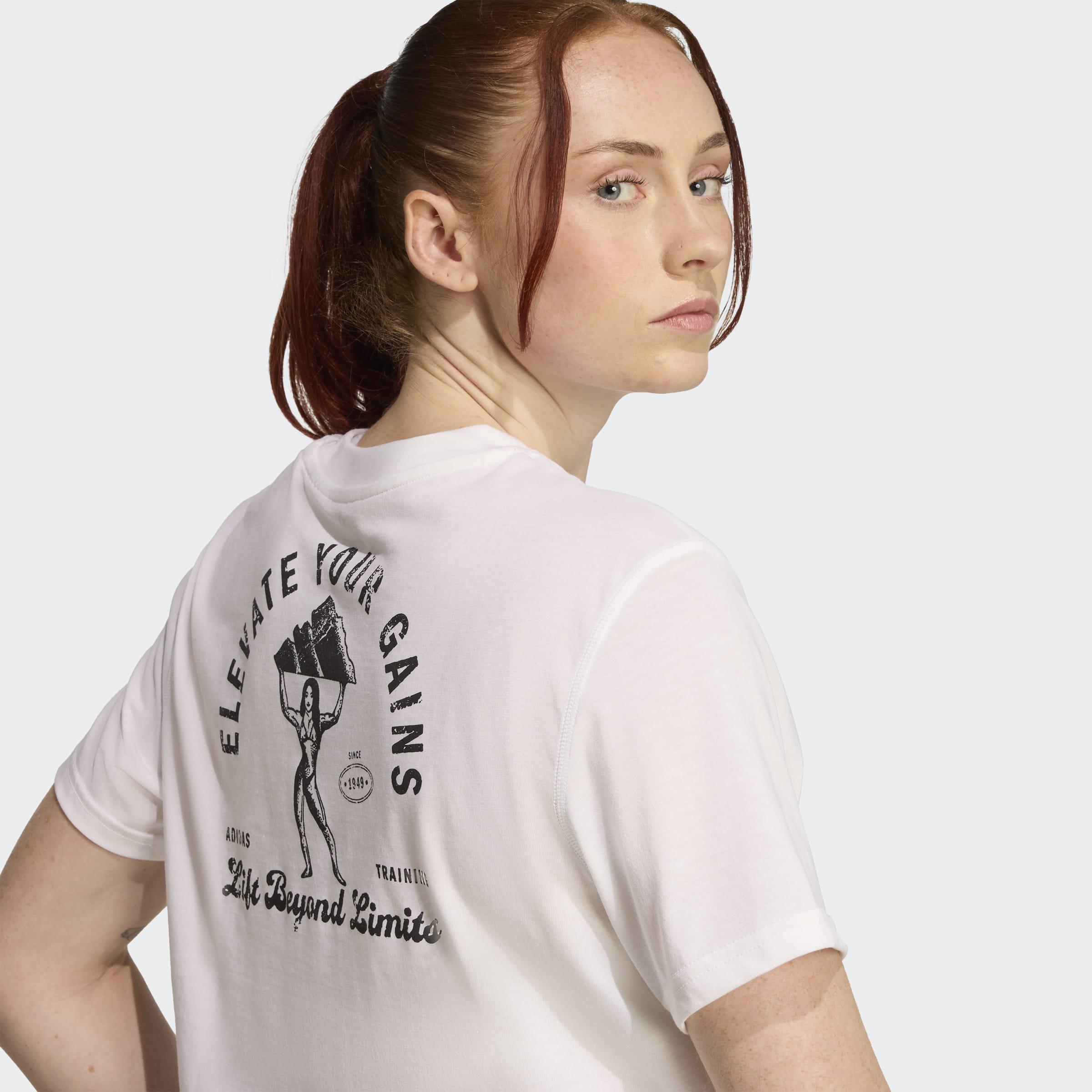 CLIMACOOL Vintage Training Graphic T-Shirt, White, A701_ONE, large image number 3