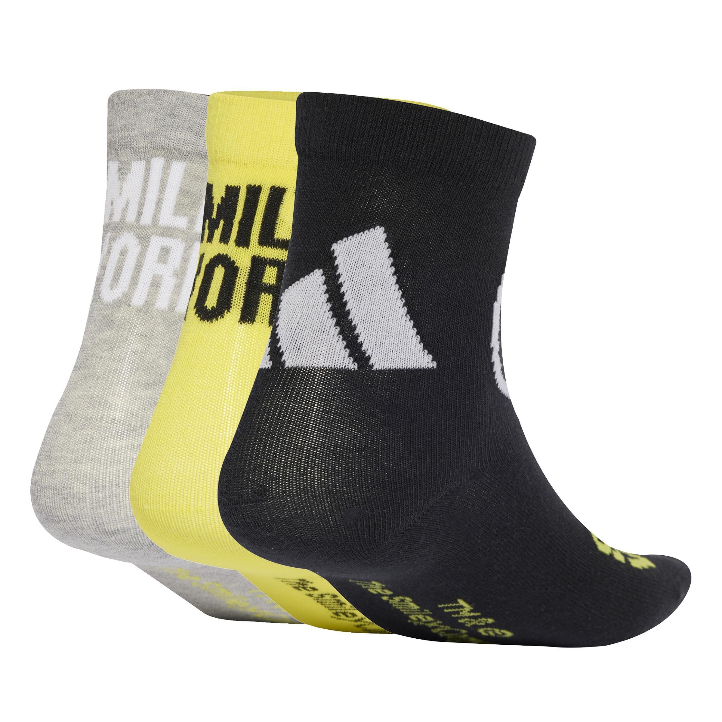 Kids Unisex adidas Smiley 3 Pairs Per Pack Socks, Grey, , large image number 0