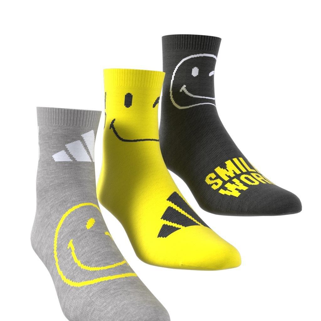Kids Unisex adidas Smiley 3 Pairs Per Pack Socks, Grey, , large image number 3
