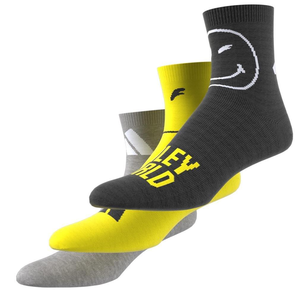 Kids Unisex adidas Smiley 3 Pairs Per Pack Socks, Grey, , large image number 4