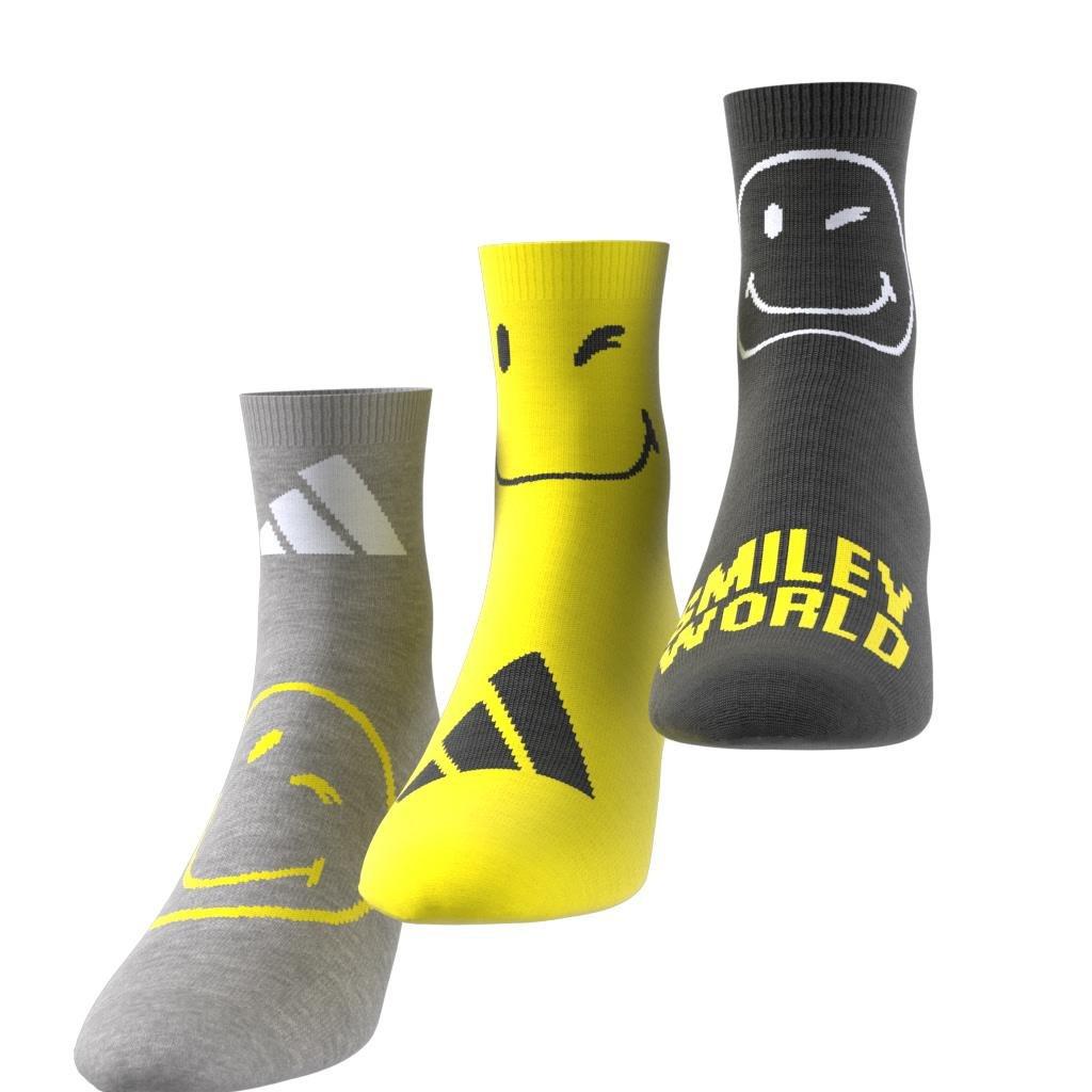 Kids Unisex adidas Smiley 3 Pairs Per Pack Socks, Grey, , large image number 6