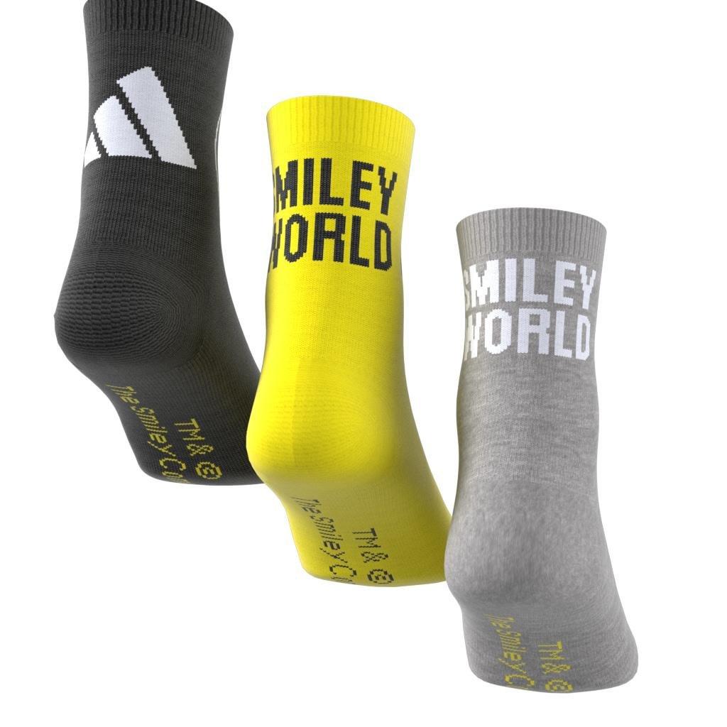 Kids Unisex adidas Smiley 3 Pairs Per Pack Socks, Grey, , large image number 7