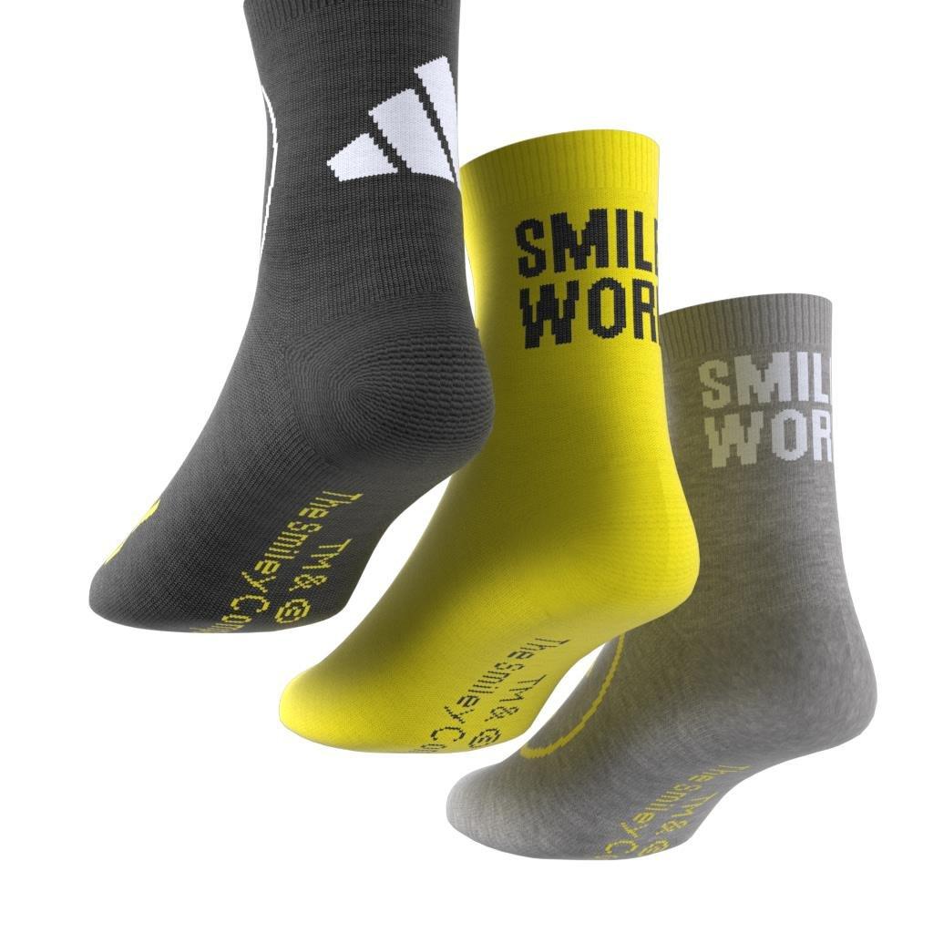 Kids Unisex adidas Smiley 3 Pairs Per Pack Socks, Grey, , large image number 9