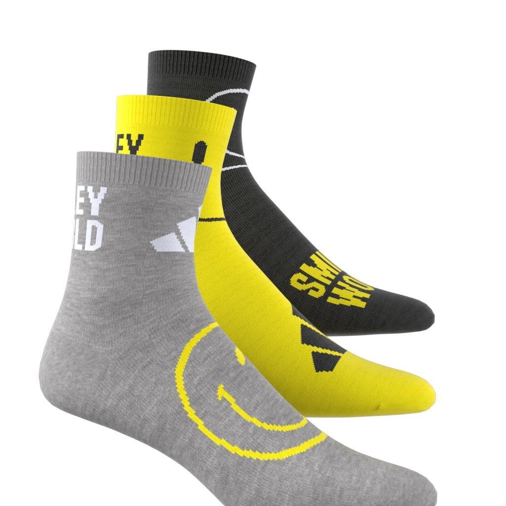 Kids Unisex adidas Smiley 3 Pairs Per Pack Socks, Grey, , large image number 10