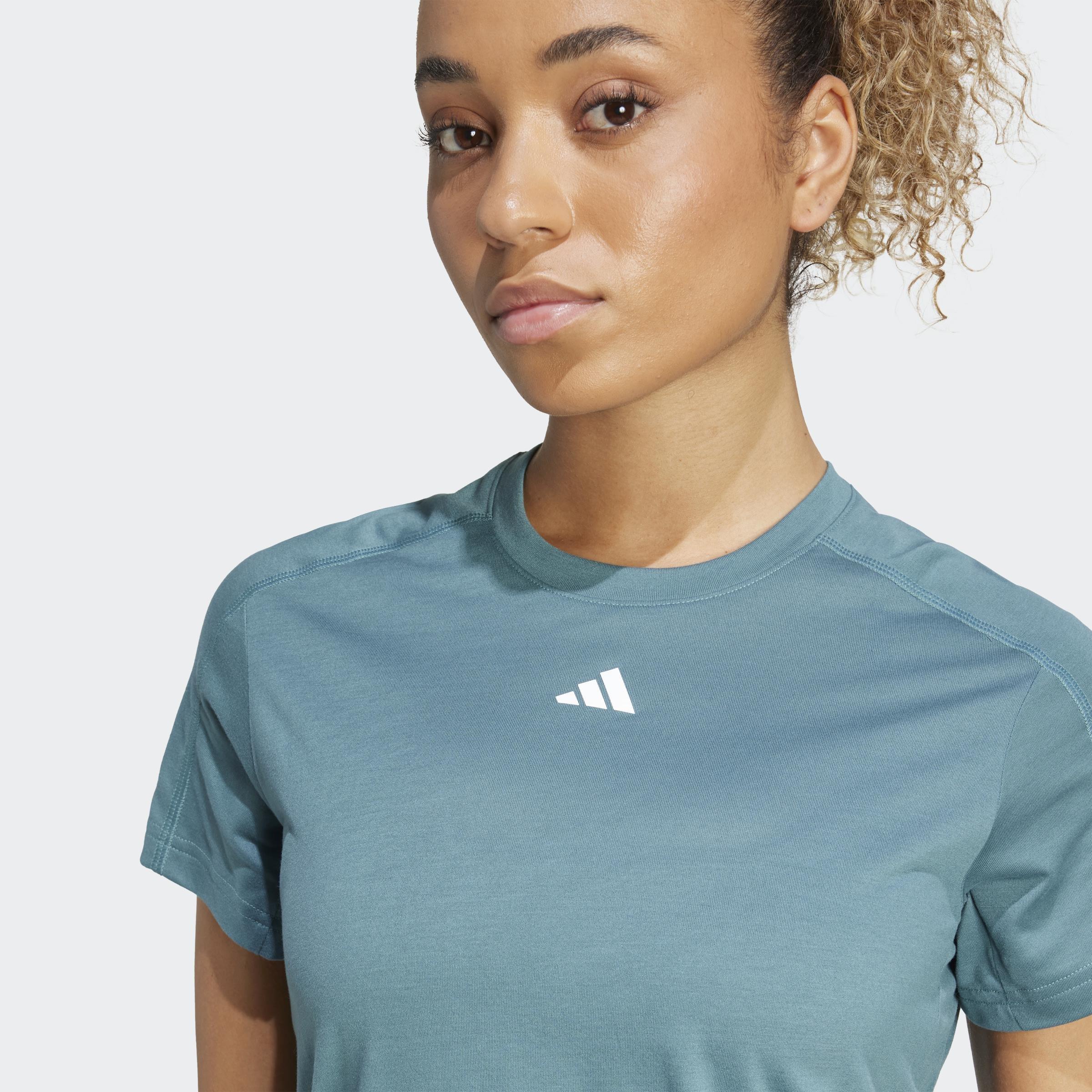 AEROREADY Train Essentials Minimal Branding Crewneck T-Shirt, Green, A701_ONE, large image number 3