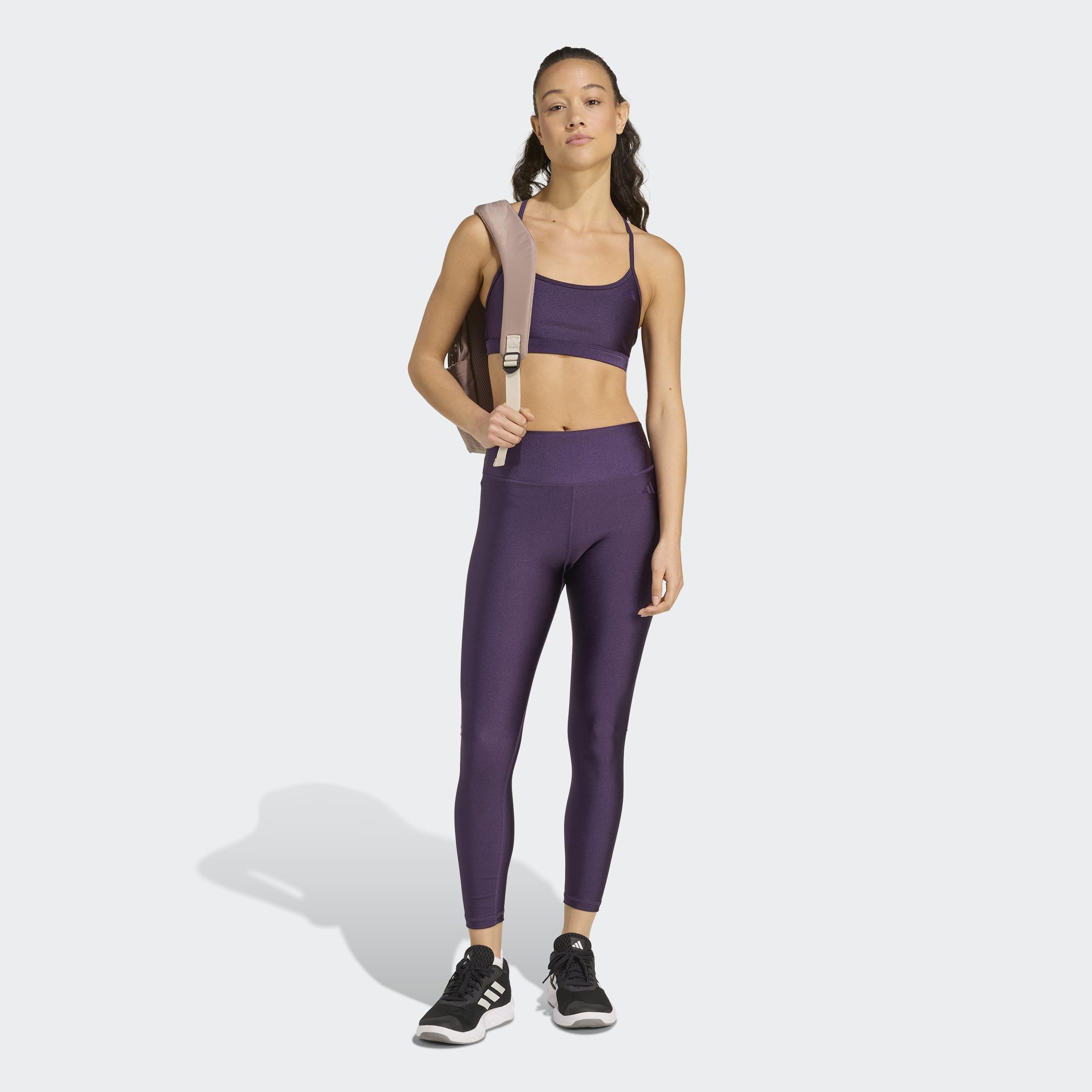 Optime Essentials Shine 7/8 Leggings, Purple, A701_ONE, large image number 4