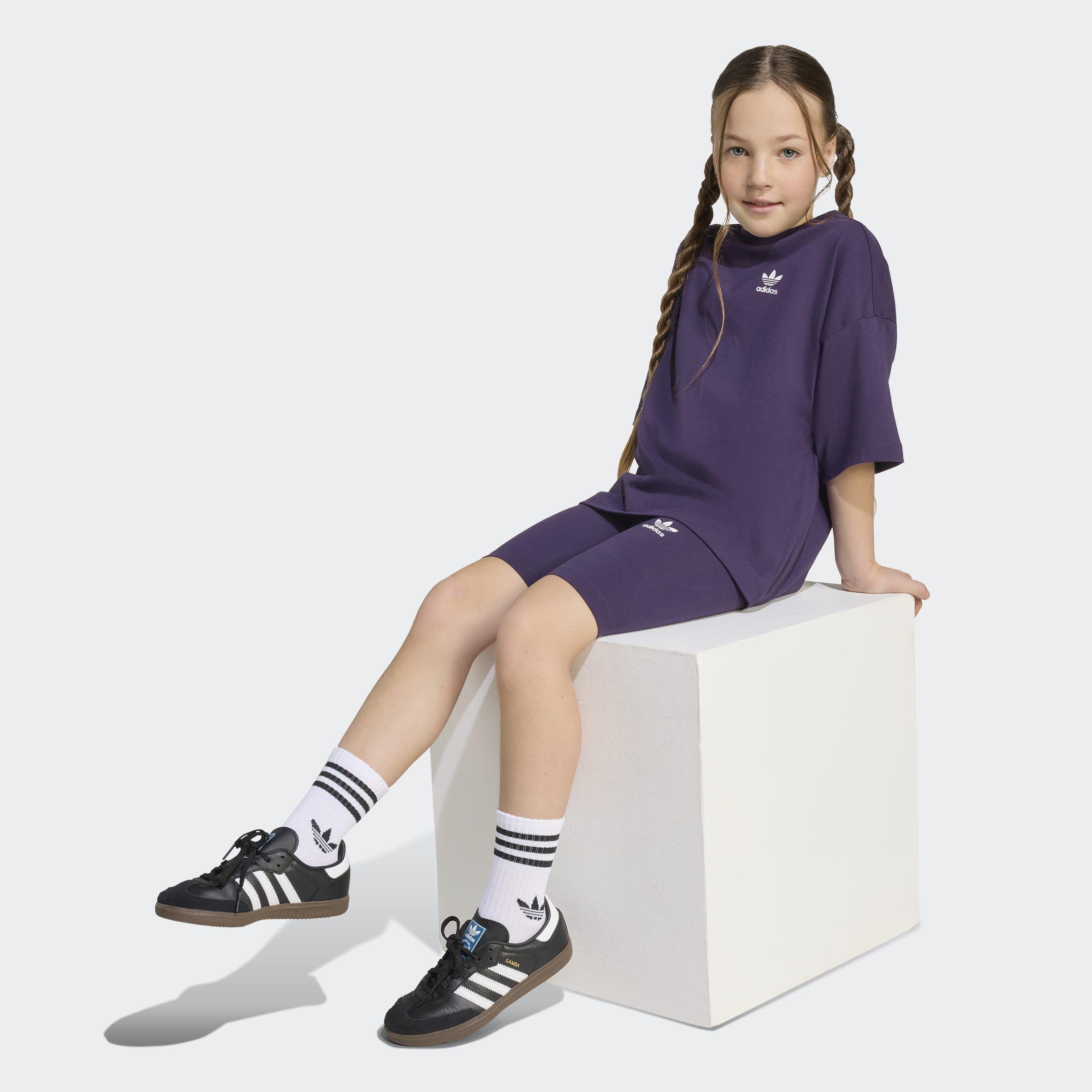 Kids Cycling Shorts and T-Shirt Set, Purple, A701_ONE, large image number 4