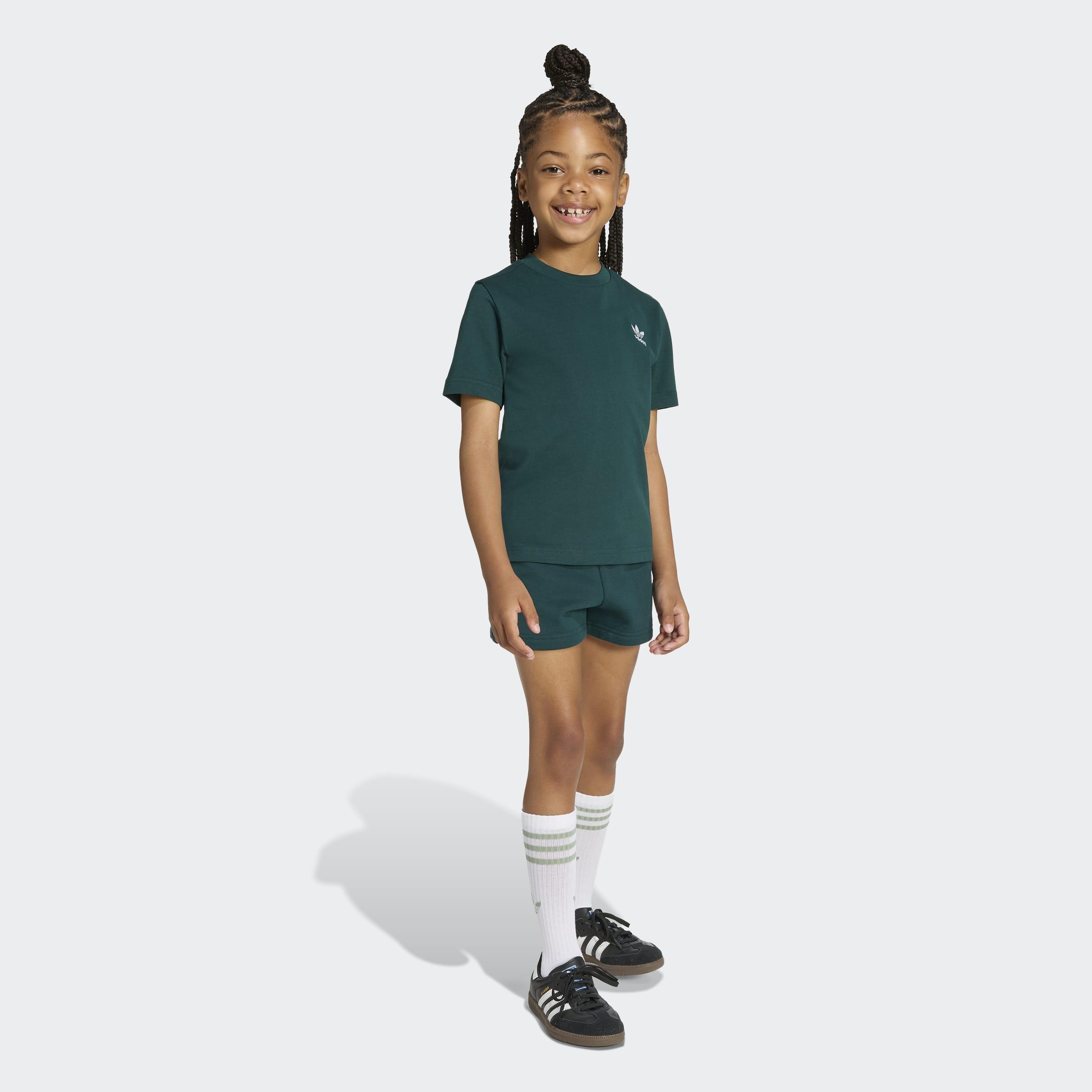 Kids Unisex Shorts and T-Shirt Set, Green, A701_ONE, large image number 0