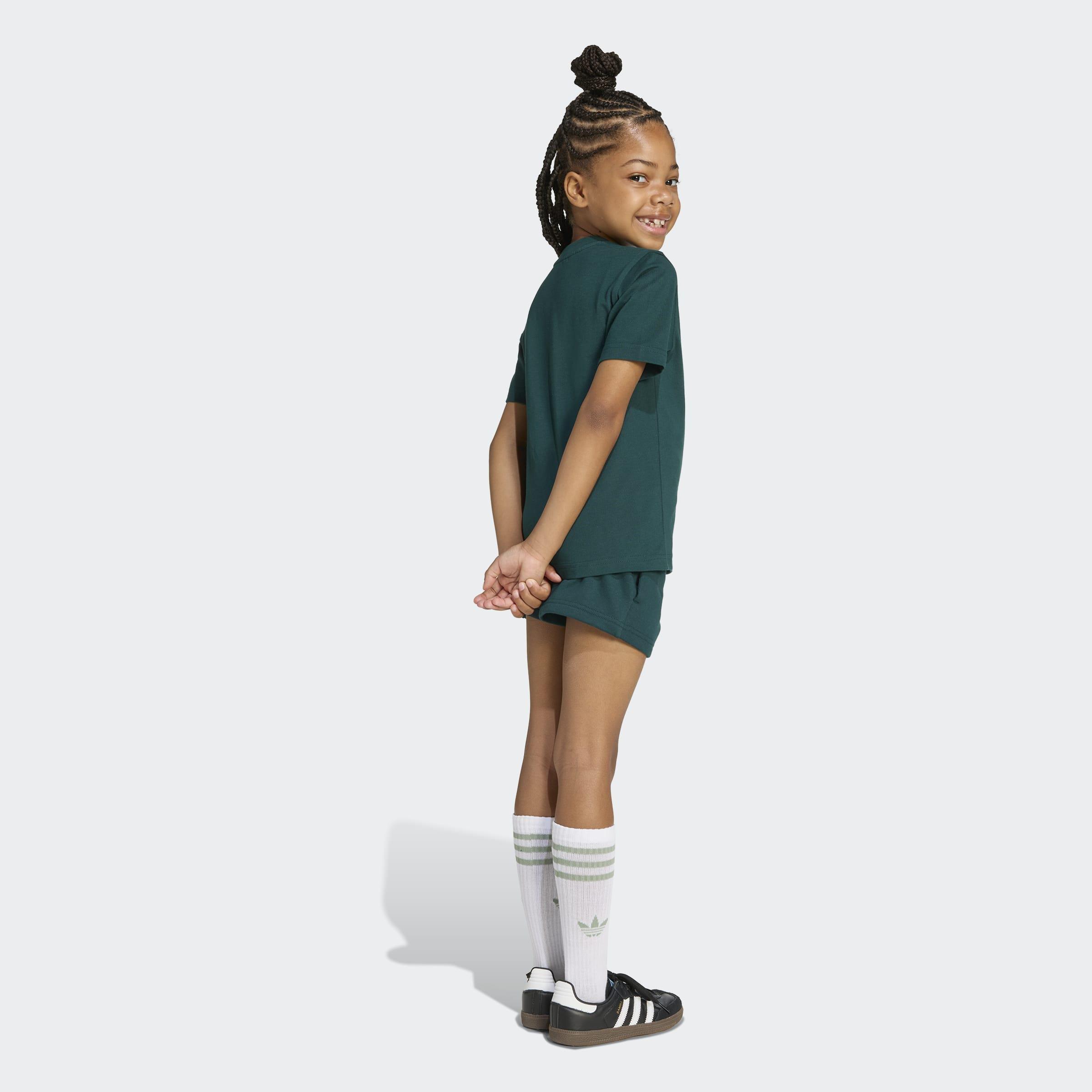 Kids Unisex Shorts and T-Shirt Set, Green, A701_ONE, large image number 1