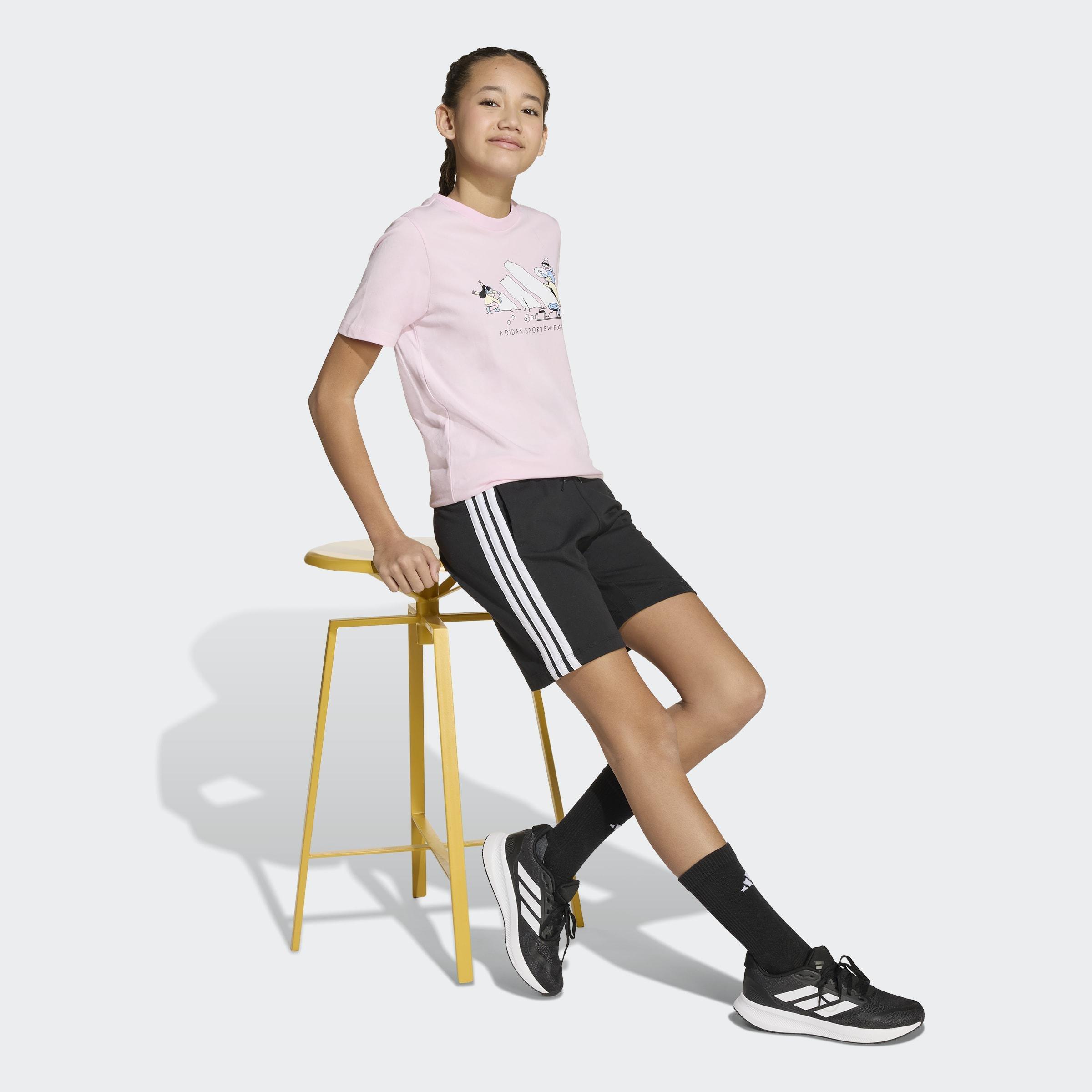 Kids Unisex Winter Sports Graphic T-Shirt, Pink, A701_ONE, large image number 6