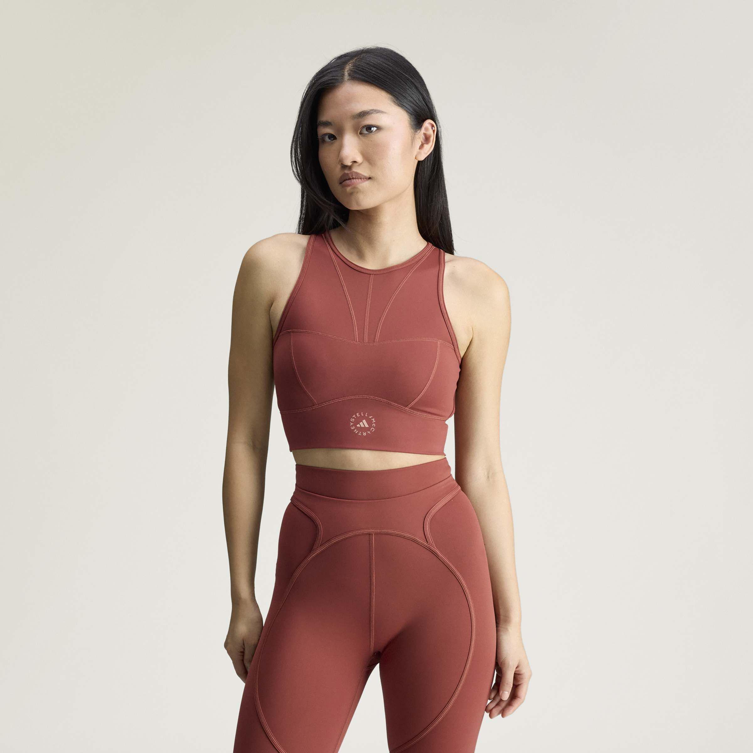 adidas by Stella McCartney Training Crop Top, Brown, A701_ONE, large image number 6