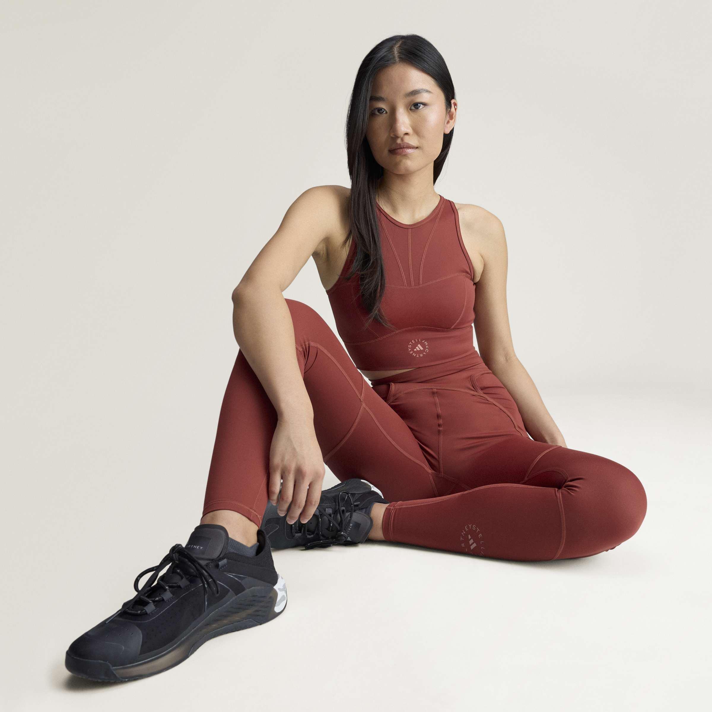 adidas by Stella McCartney Training Crop Top, Brown, A701_ONE, large image number 7