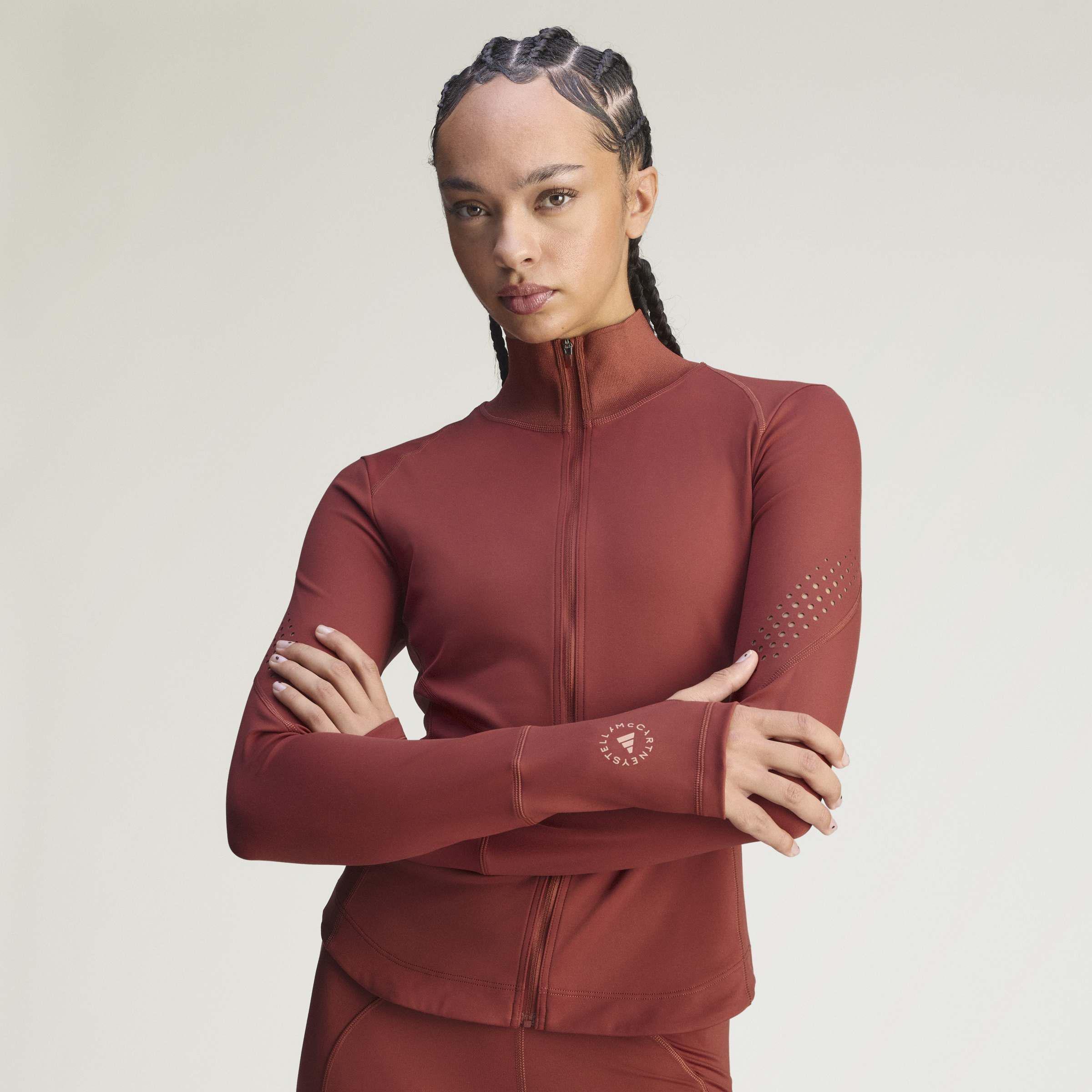 adidas by Stella McCartney Training Midlayer Jacket, Brown, A701_ONE, large image number 2