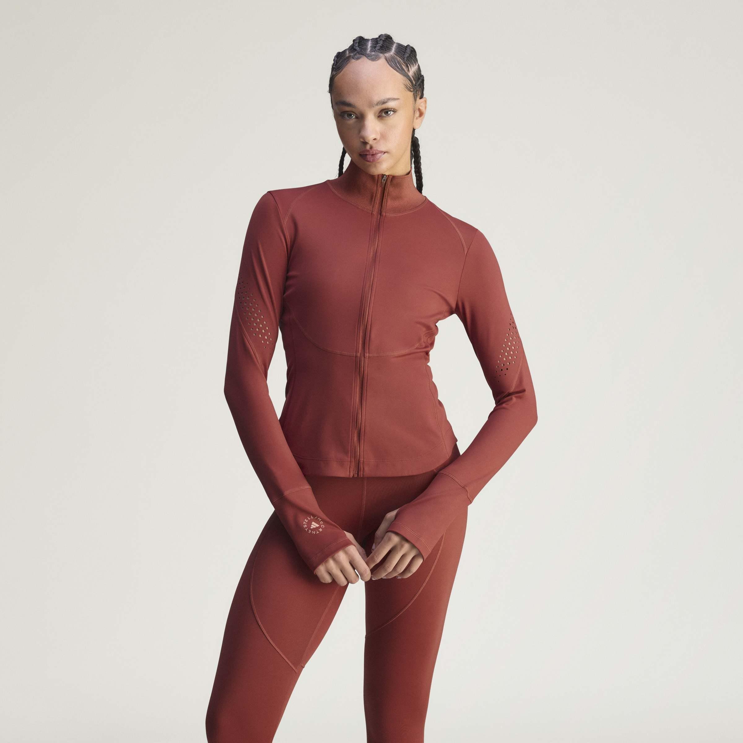 adidas by Stella McCartney Training Midlayer Jacket, Brown, A701_ONE, large image number 5