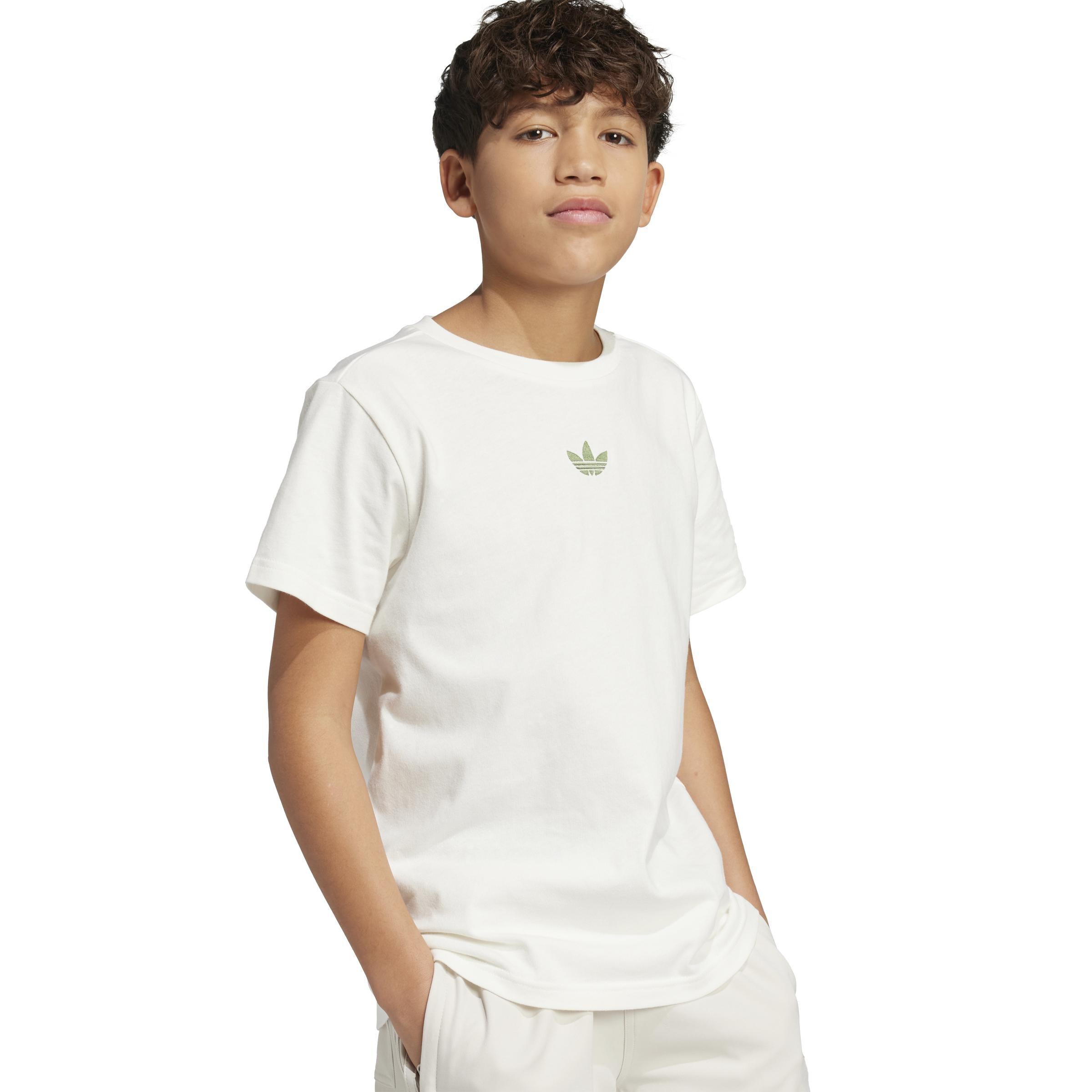 Unisex Kids adidas Originals x Minecraft Graphic Tee, White, A701_ONE, large image number 4