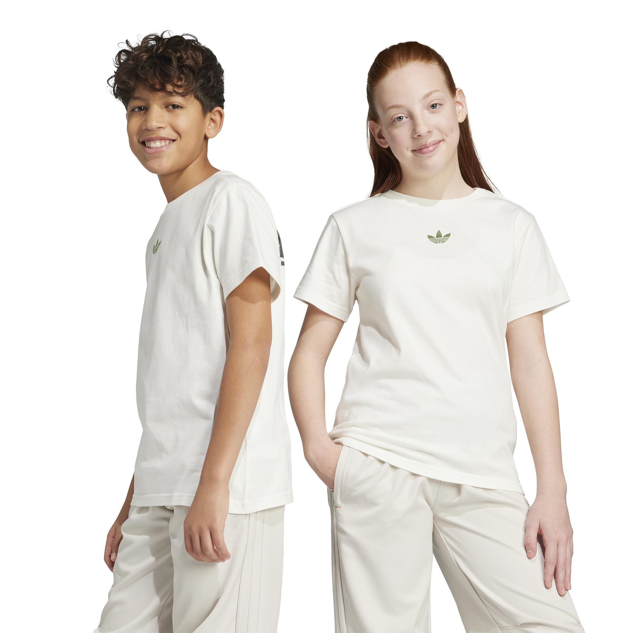Unisex Kids adidas Originals x Minecraft Graphic Tee, White, A701_ONE, large image number 7