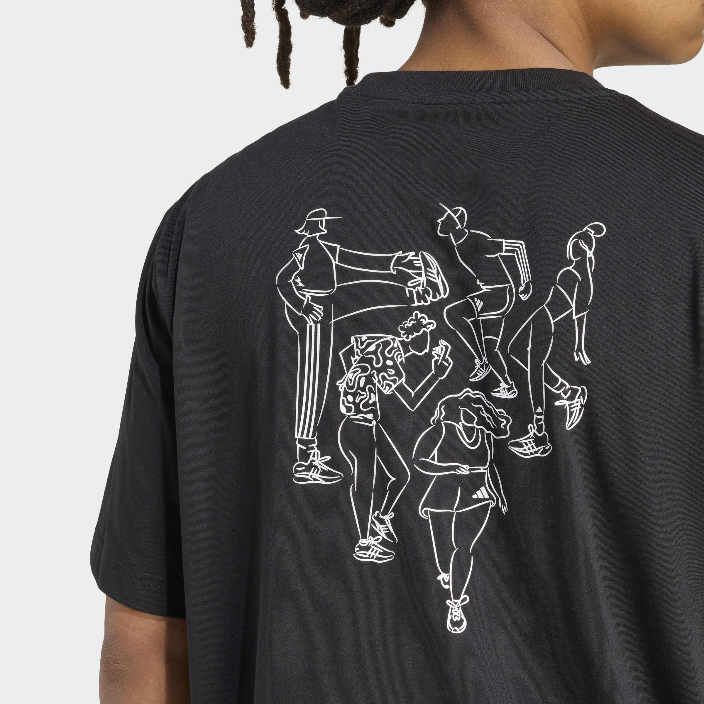 Running Melange Graphic T-Shirt, Black, A701_ONE, large image number 3