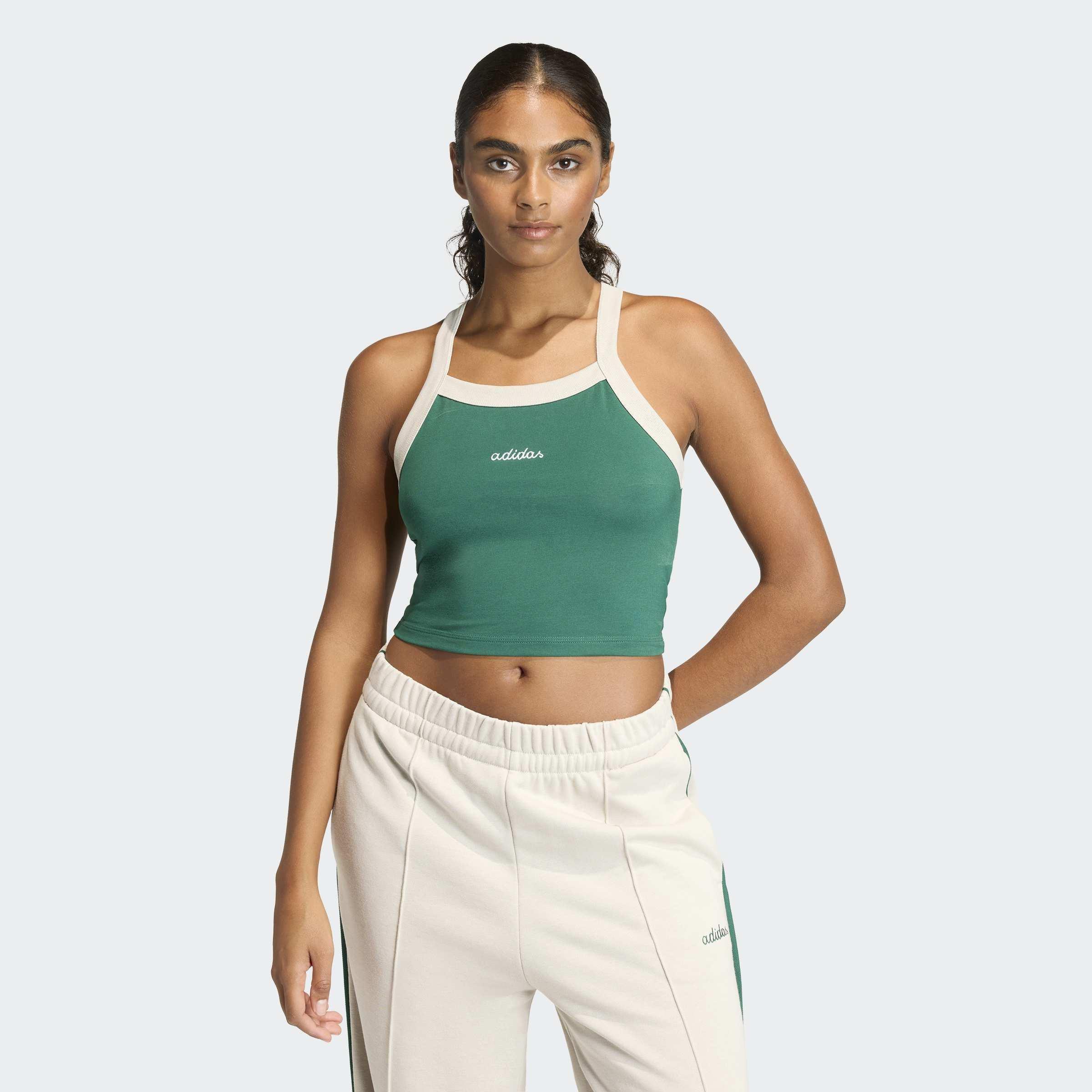 Seasonal Essentials Colorpop Tank With Embroidered Graphic, Green, A701_ONE, large image number 4