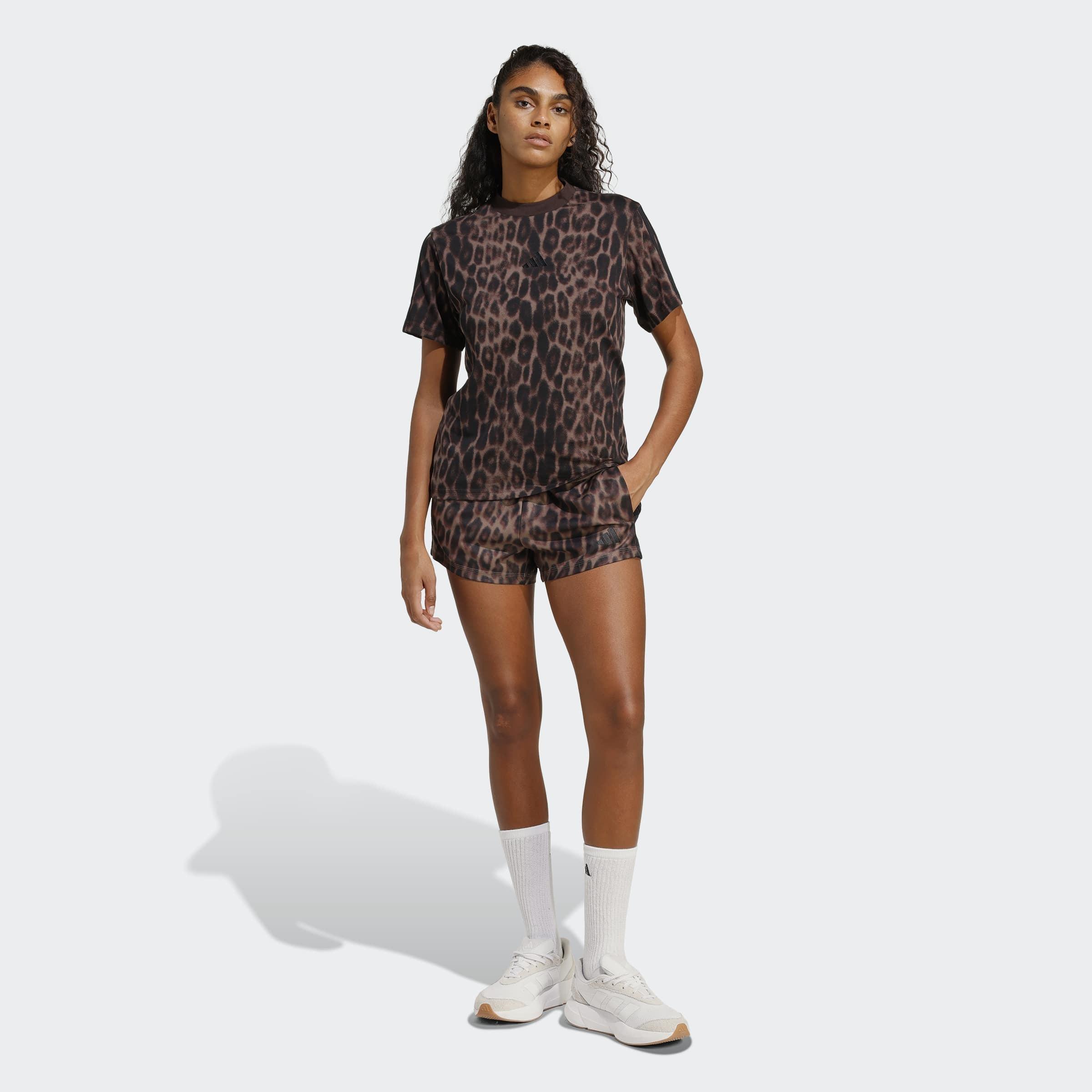Seasonal Essentials Leopard Print T-Shirt with 3-Stripes, Multicolor, A701_ONE, large image number 5