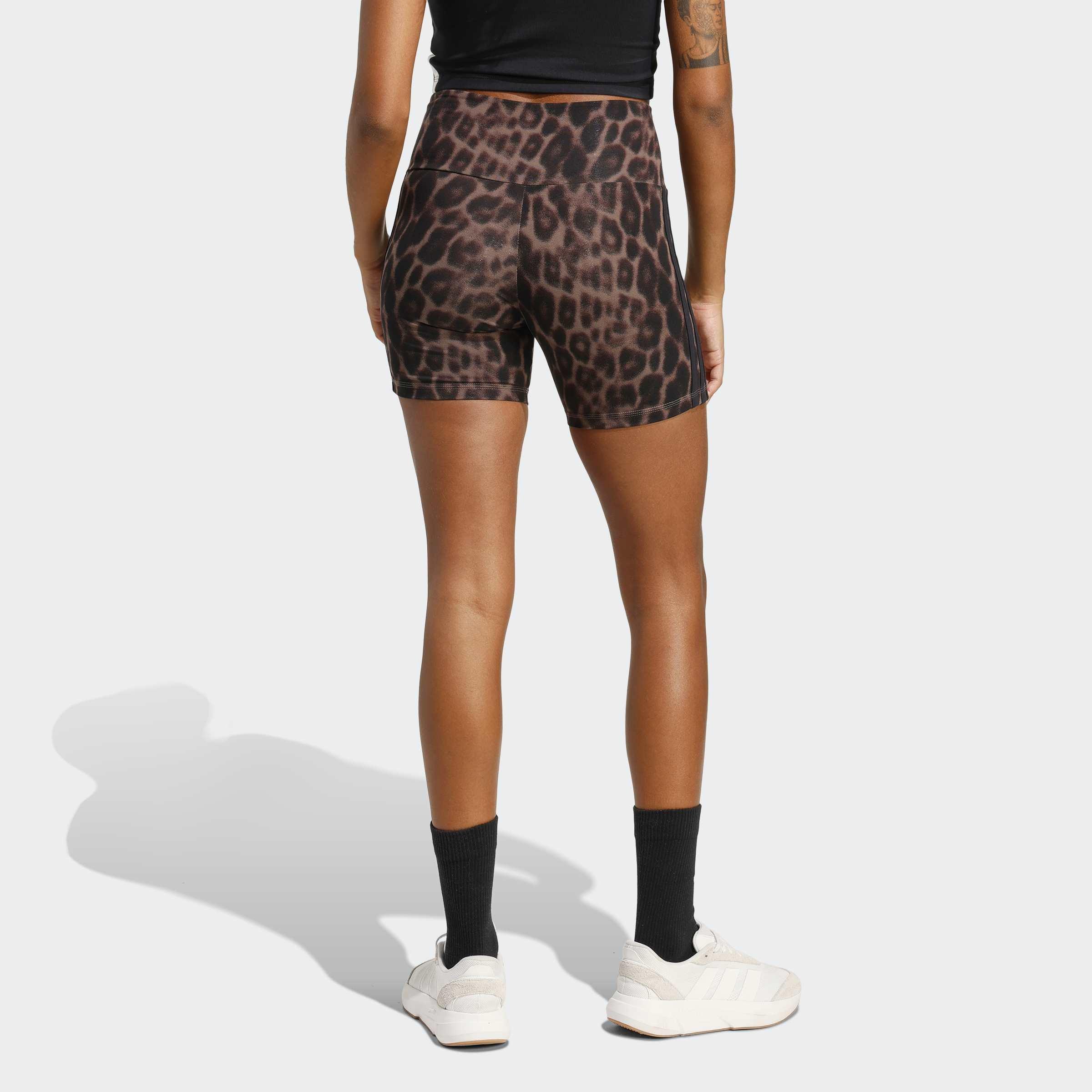 Seasonal Essentials Leopard Print Biker Shorts with 3-Stripes, Multicolor, A701_ONE, large image number 1