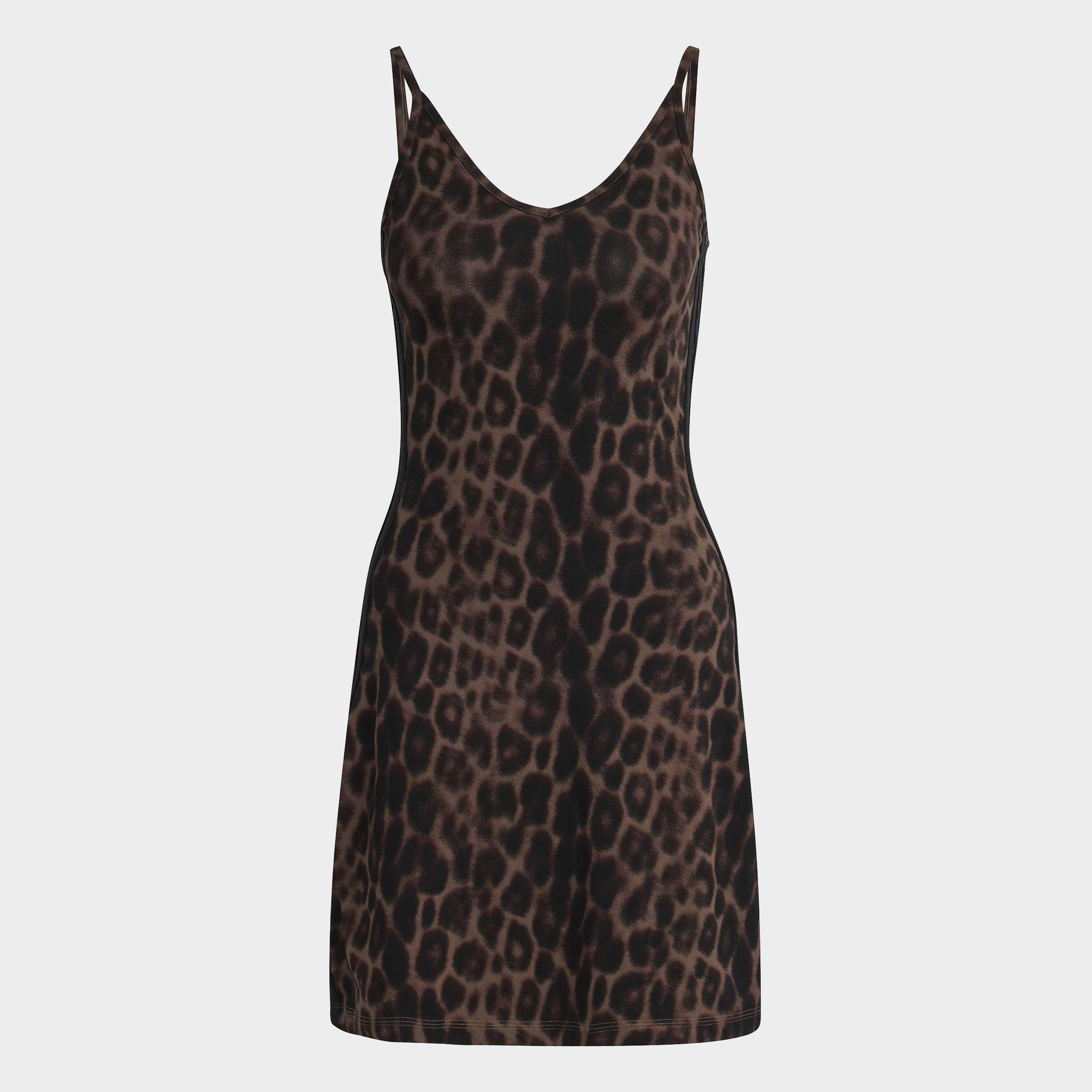 Seasonal Essentials Leopard Print Mini-Dress with 3-Stripes, Multicolor