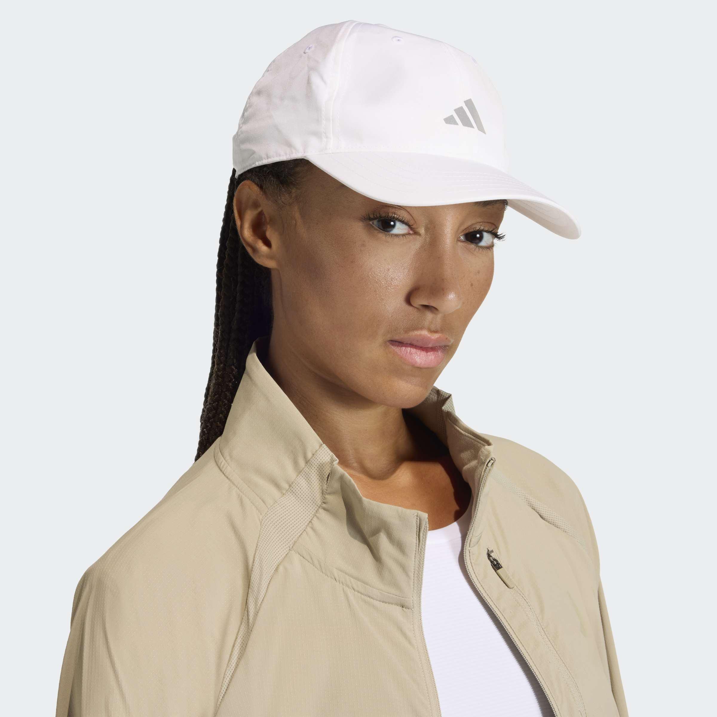 Unisex Running Essential Climacool 6 Panel Baseball Cap, White, A701_ONE, large image number 4