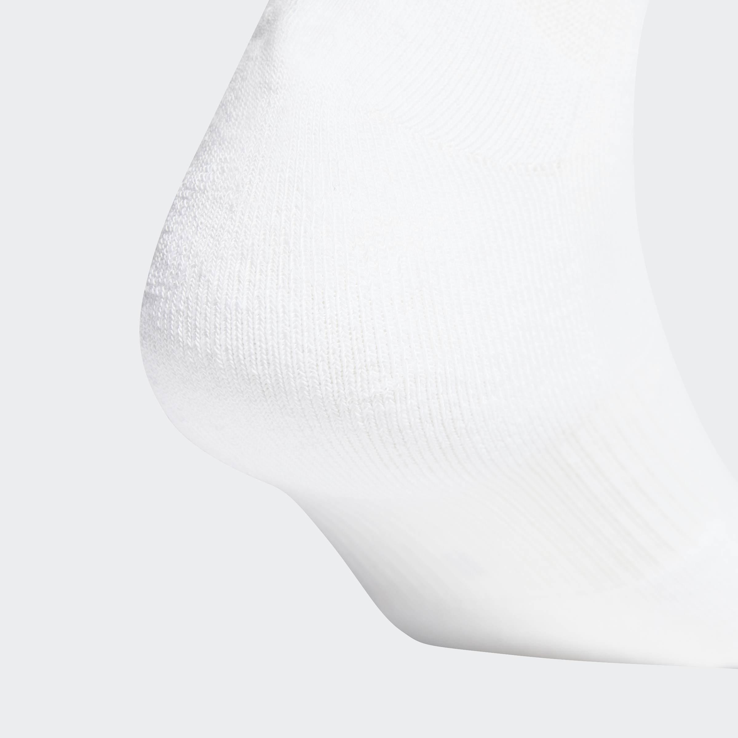 Unisex 3 Stripes Cushioned Sportswear Mid Cut Socks - 3 Pair Pack, White, A701_ONE, large image number 2