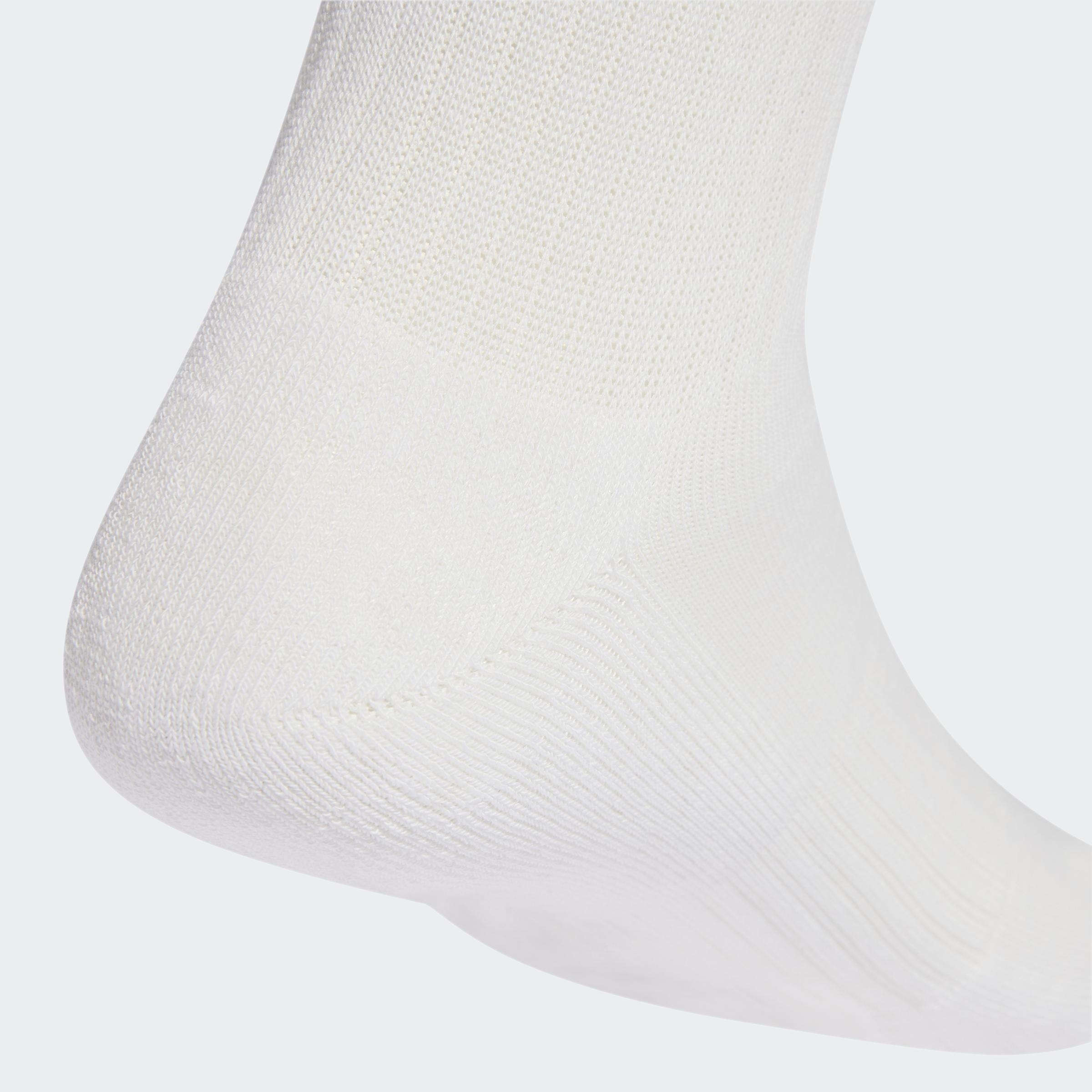 Unisex 3-Stripes Cushioned Sportswear Crew Socks - 3 Pair Pack, White