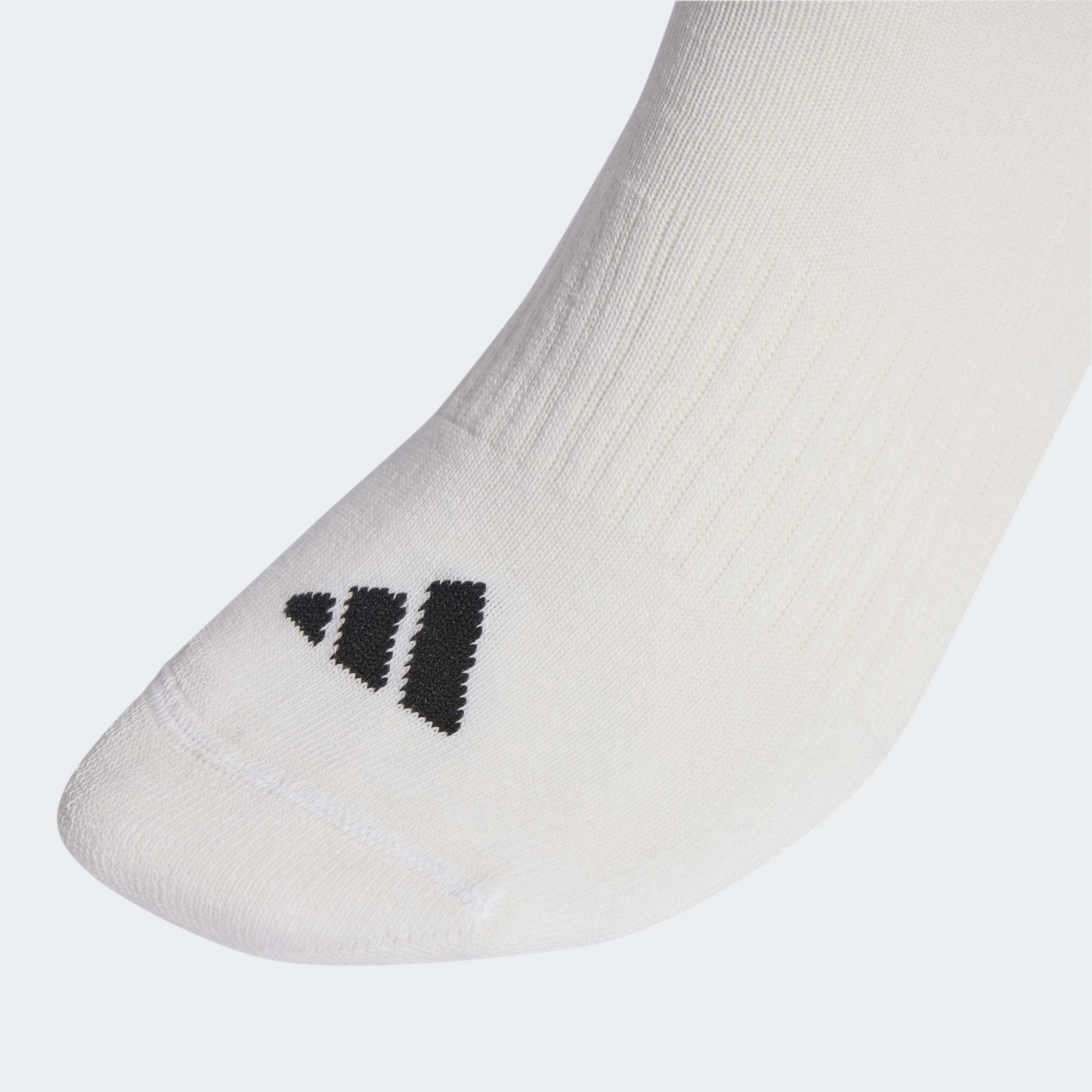 Unisex 3-Stripes Cushioned Sportswear Crew Socks - 3 Pair Pack, White, A701_ONE, large image number 2