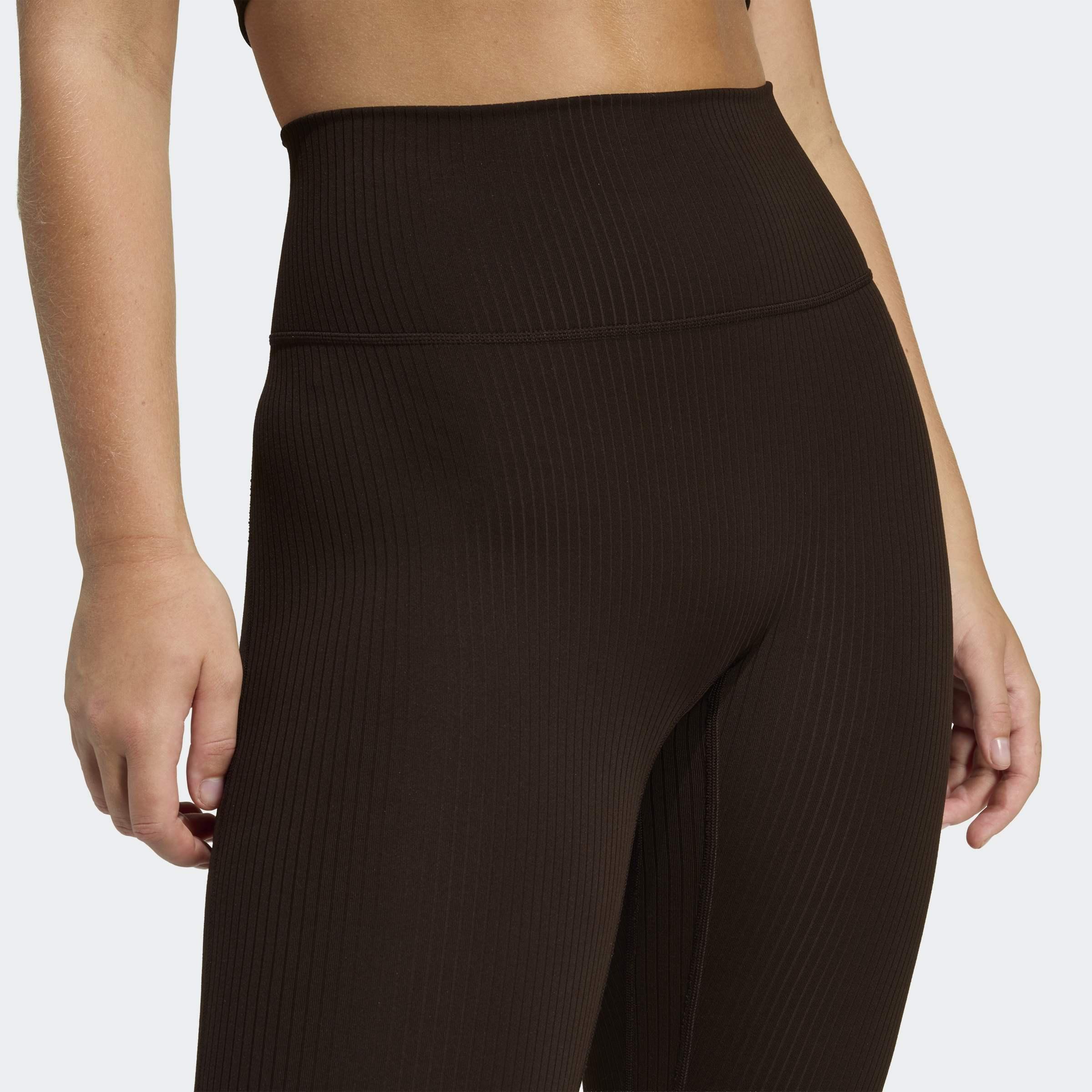 Adidas All Me Rib 7/8 Leggings, Brown, A701_ONE, medium