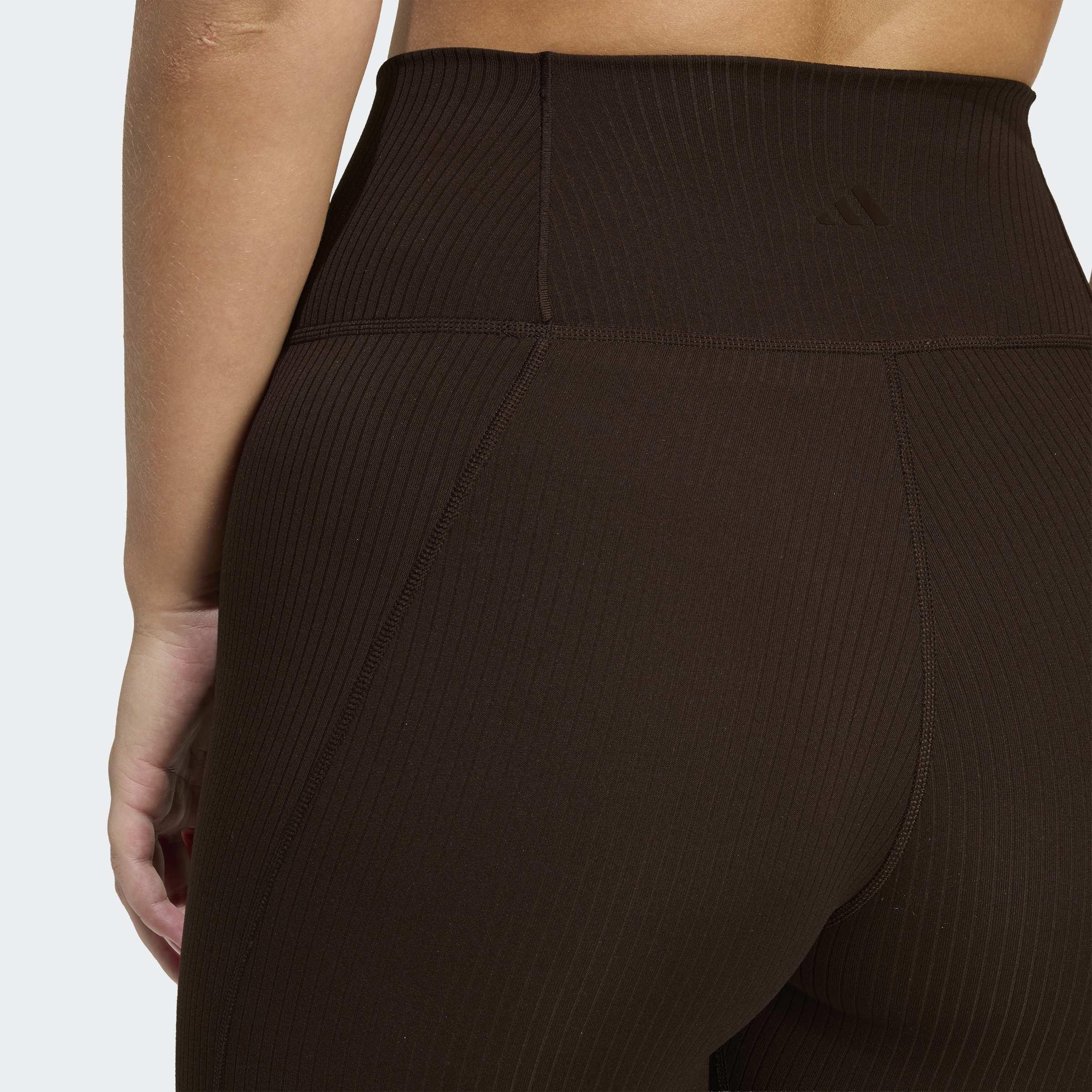 Adidas All Me Rib 7/8 Leggings, Brown, A701_ONE, large image number 3
