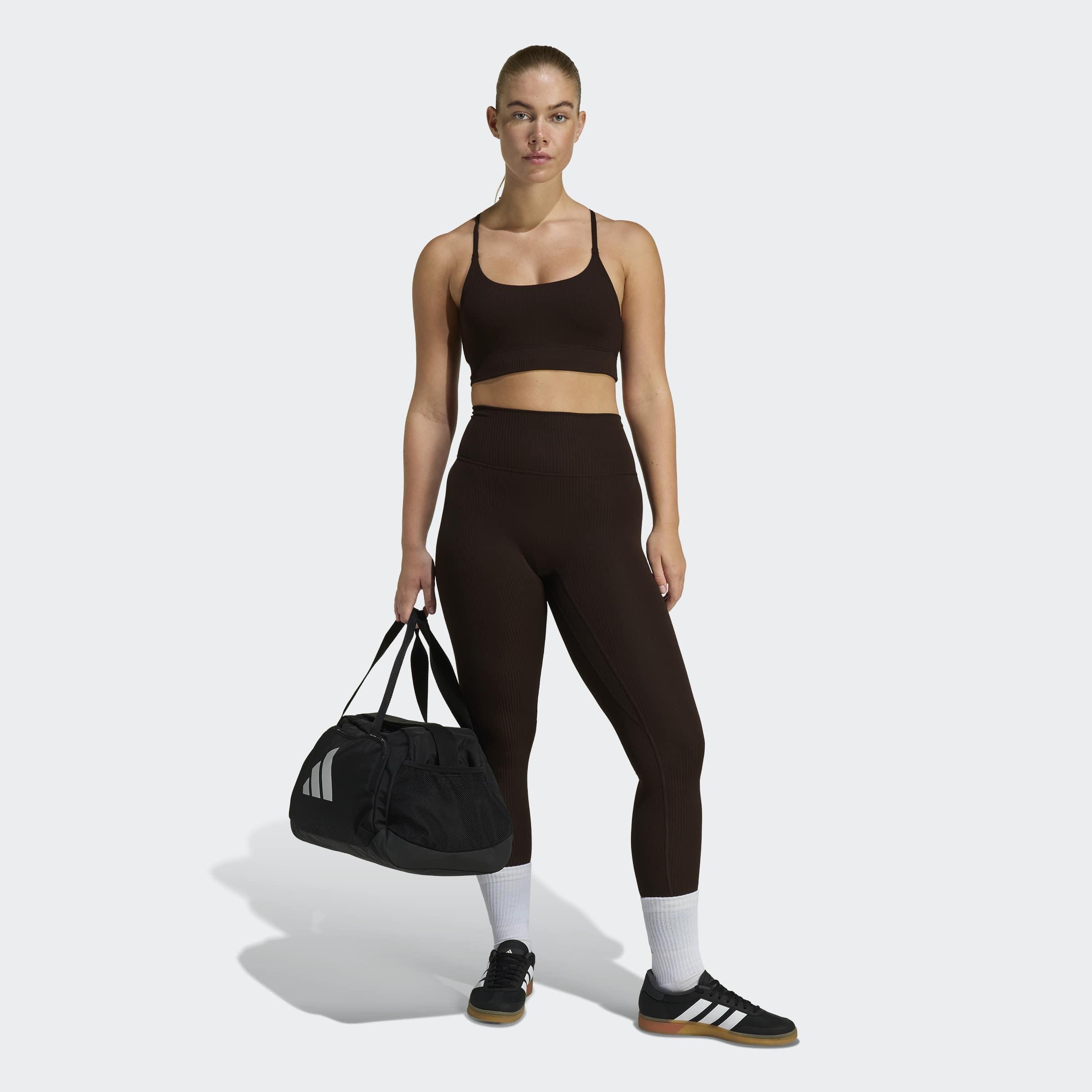 Adidas All Me Rib 7/8 Leggings, Brown, A701_ONE, large image number 5
