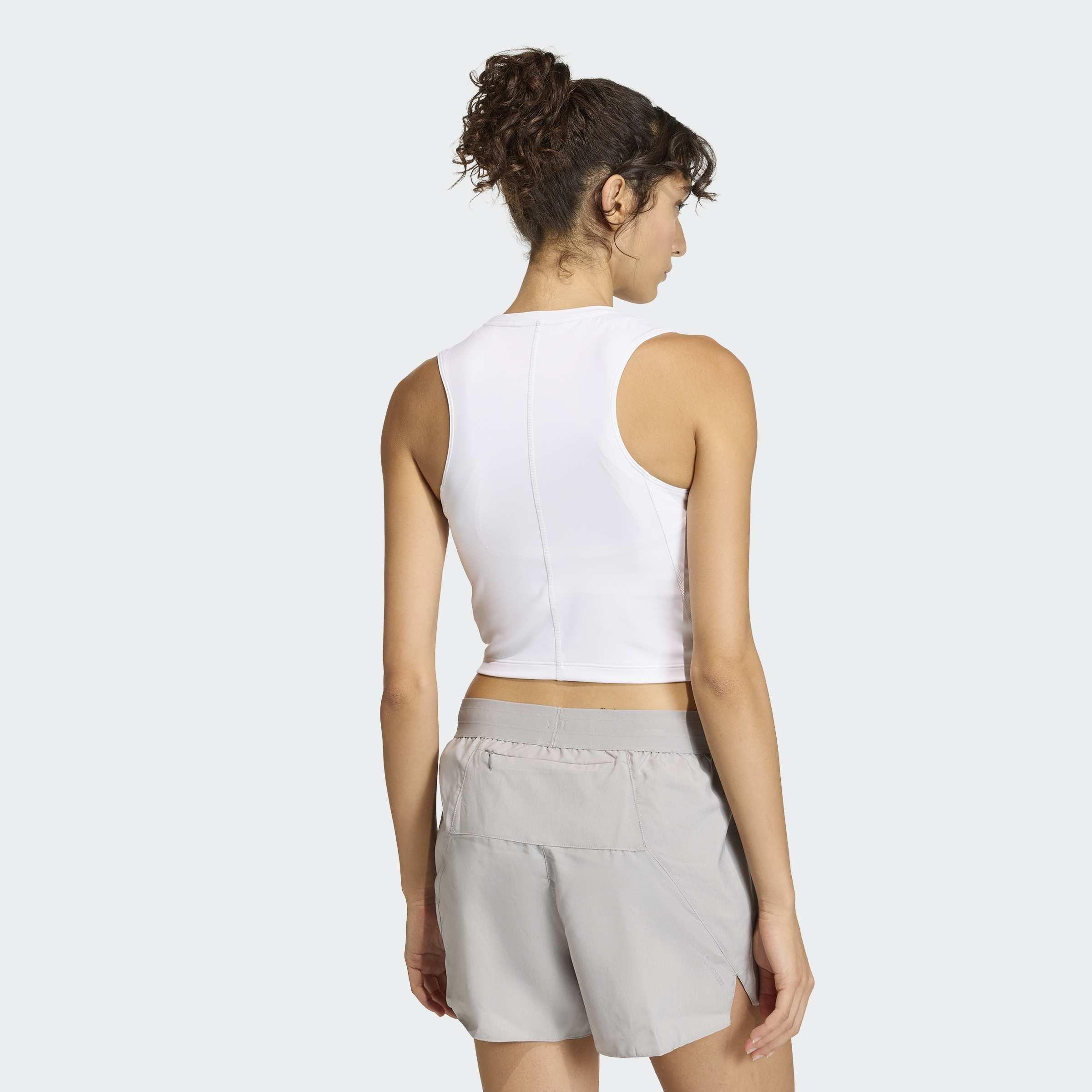 adi365 Iconic Running Crop Tank Top, White