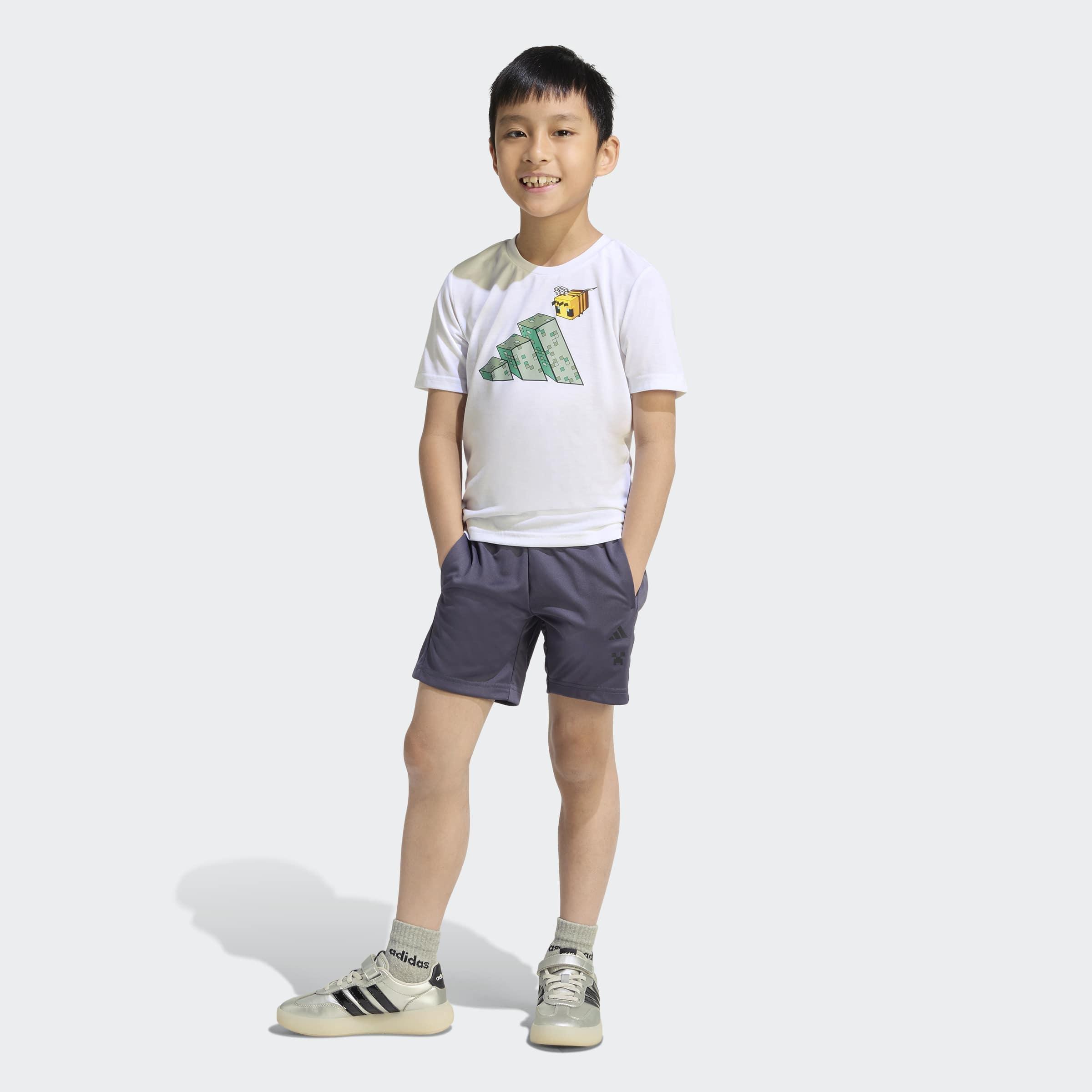 Kids Unisex Adidas Minecraft Training Summer Set, White, A701_ONE, medium
