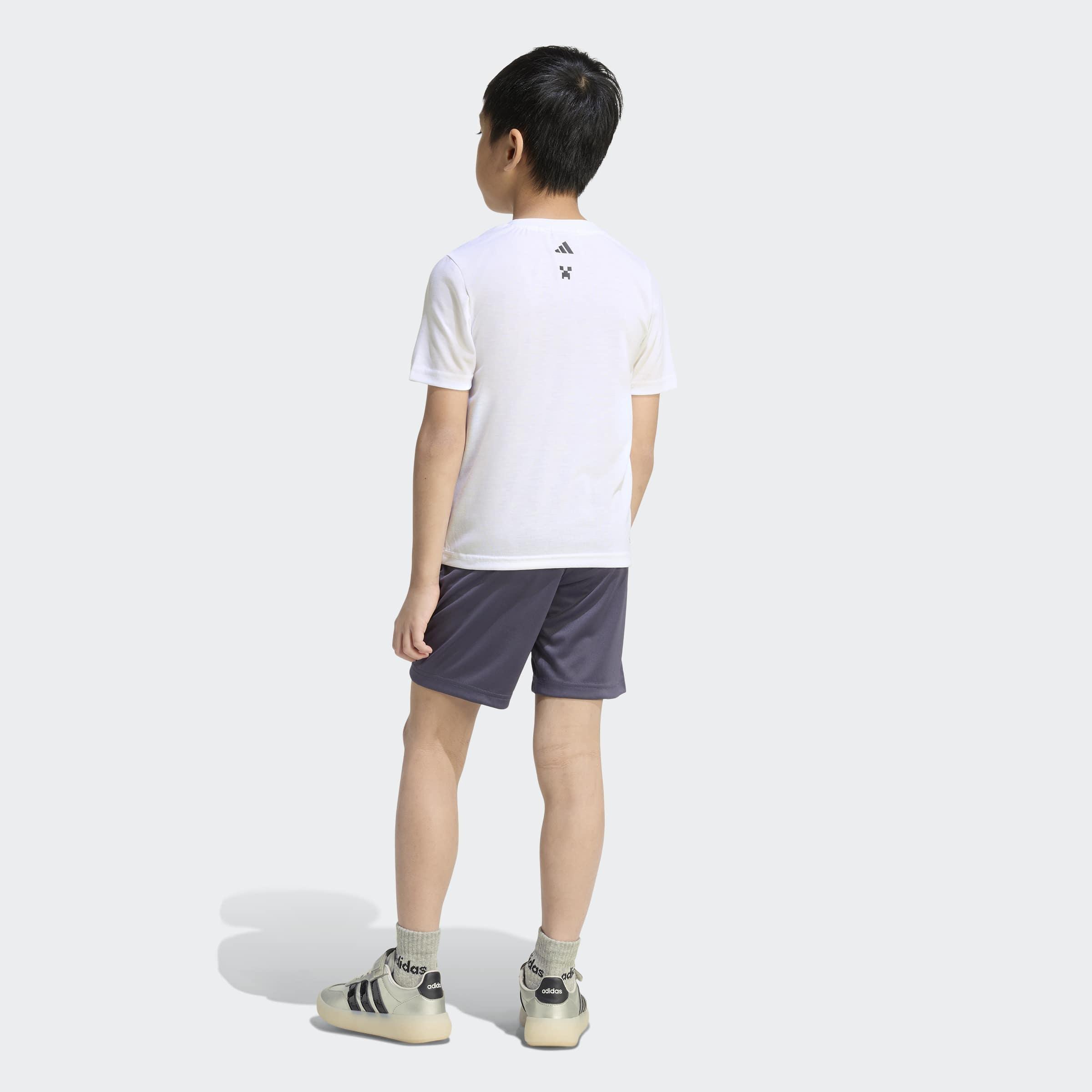Kids Unisex Adidas Minecraft Training Summer Set, White, A701_ONE, medium