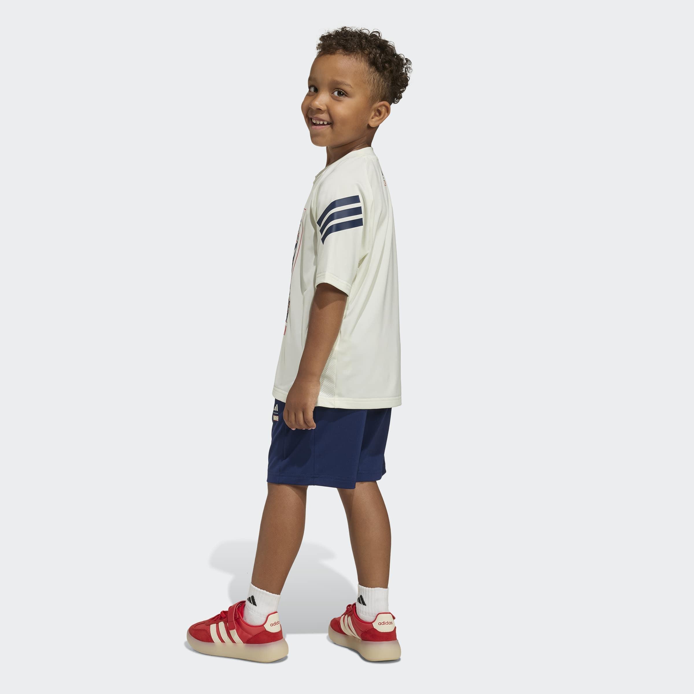 Kids Unisex Adidas Marvel Spider-Man Sport Set, White, A701_ONE, large image number 2