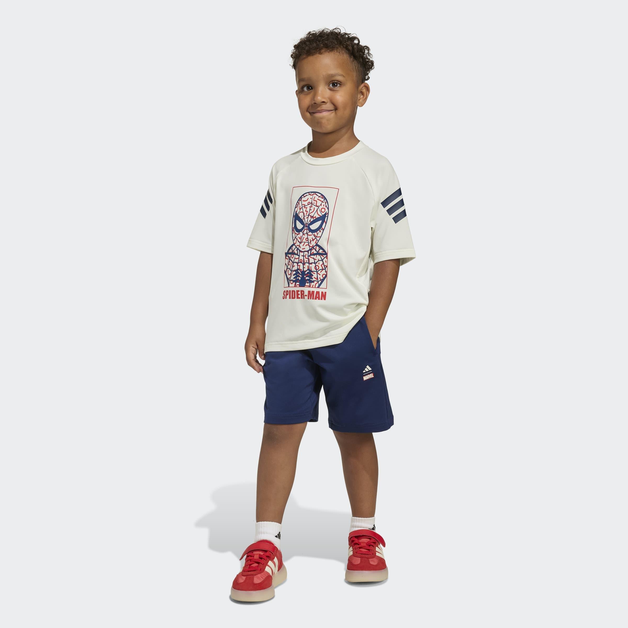Kids Unisex Adidas Marvel Spider-Man Sport Set, White, A701_ONE, large image number 6