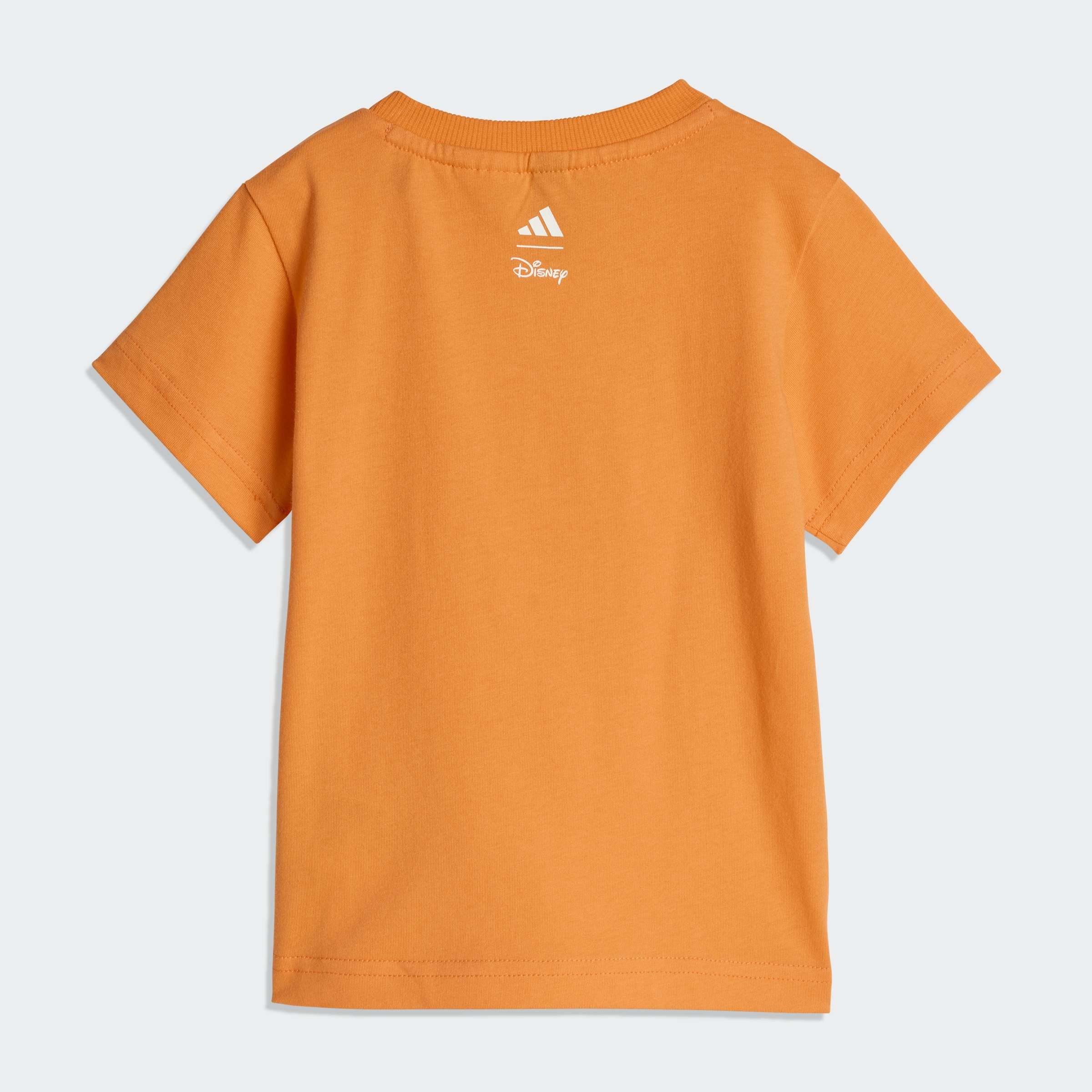 Kids Unisex Adidas Disney Mickey Mouse T-Shirt Set, Orange, A701_ONE, large image number 2