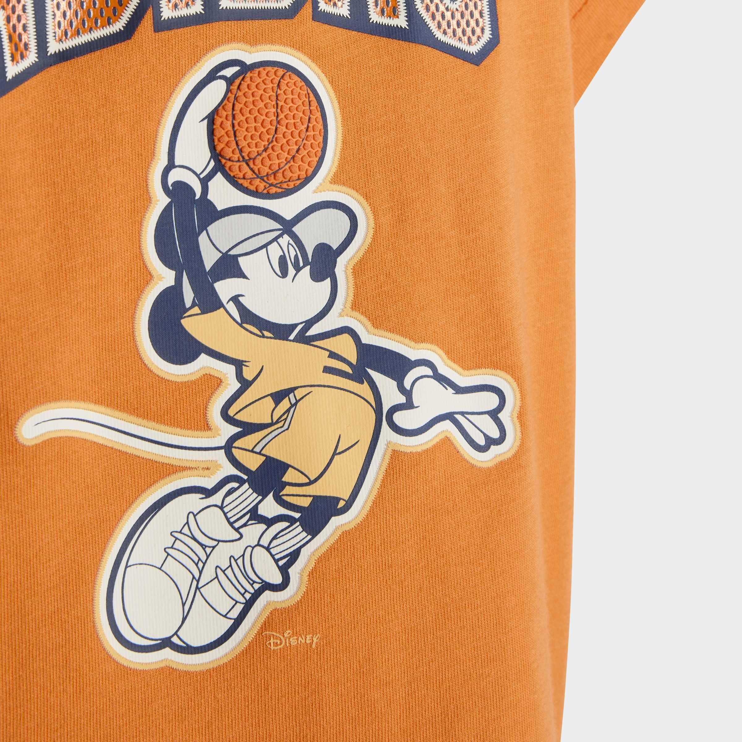 Kids Unisex Adidas Disney Mickey Mouse T-Shirt Set, Orange, A701_ONE, large image number 6