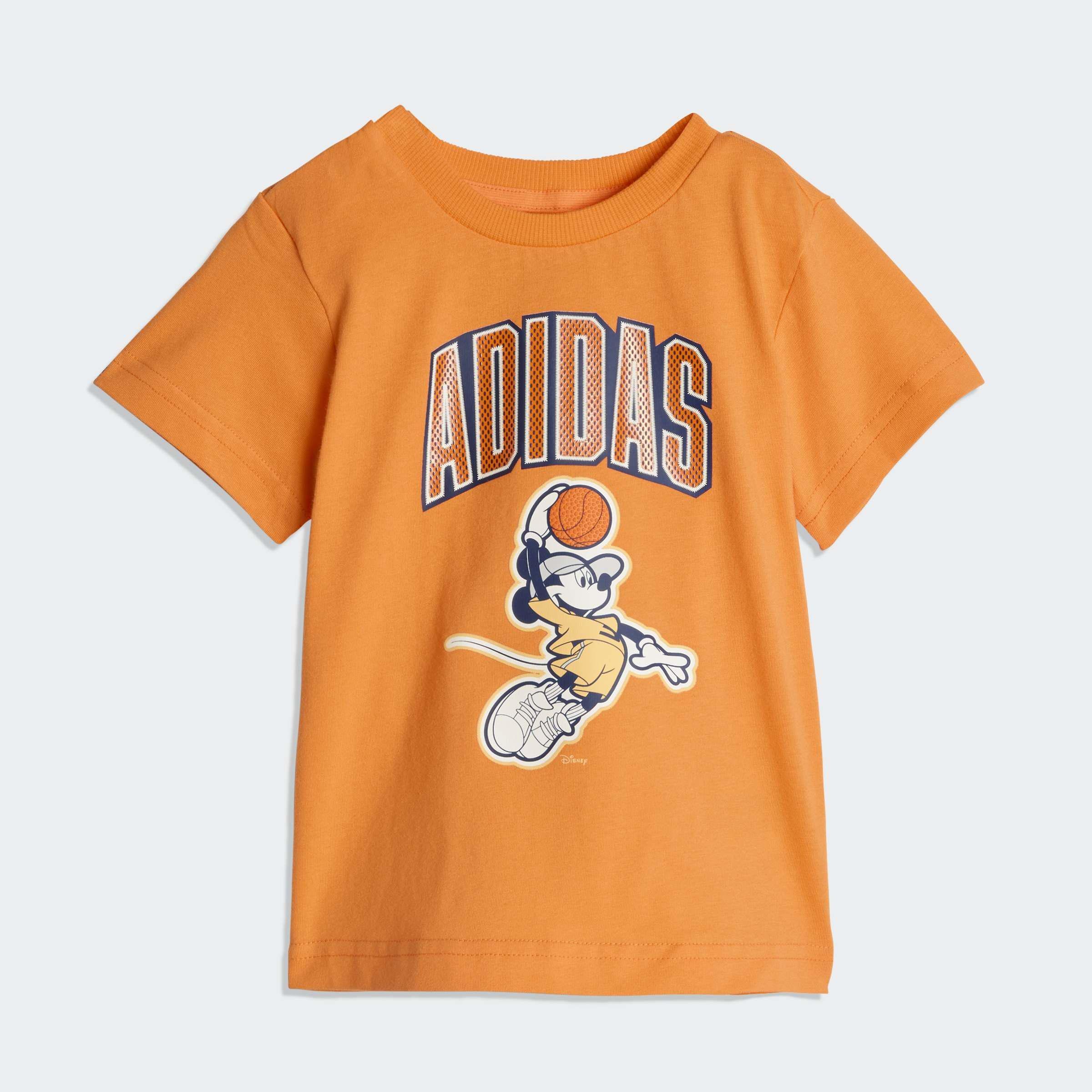Kids Unisex Adidas Disney Mickey Mouse T-Shirt Set, Orange, A701_ONE, large image number 7