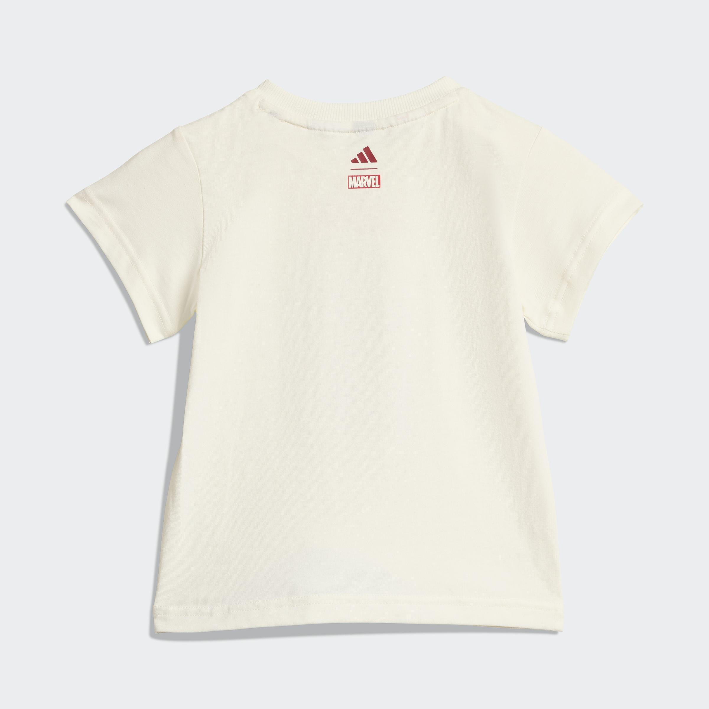 Kids Unisex Adidas Marvel Spider-Man T-Shirt Set, White