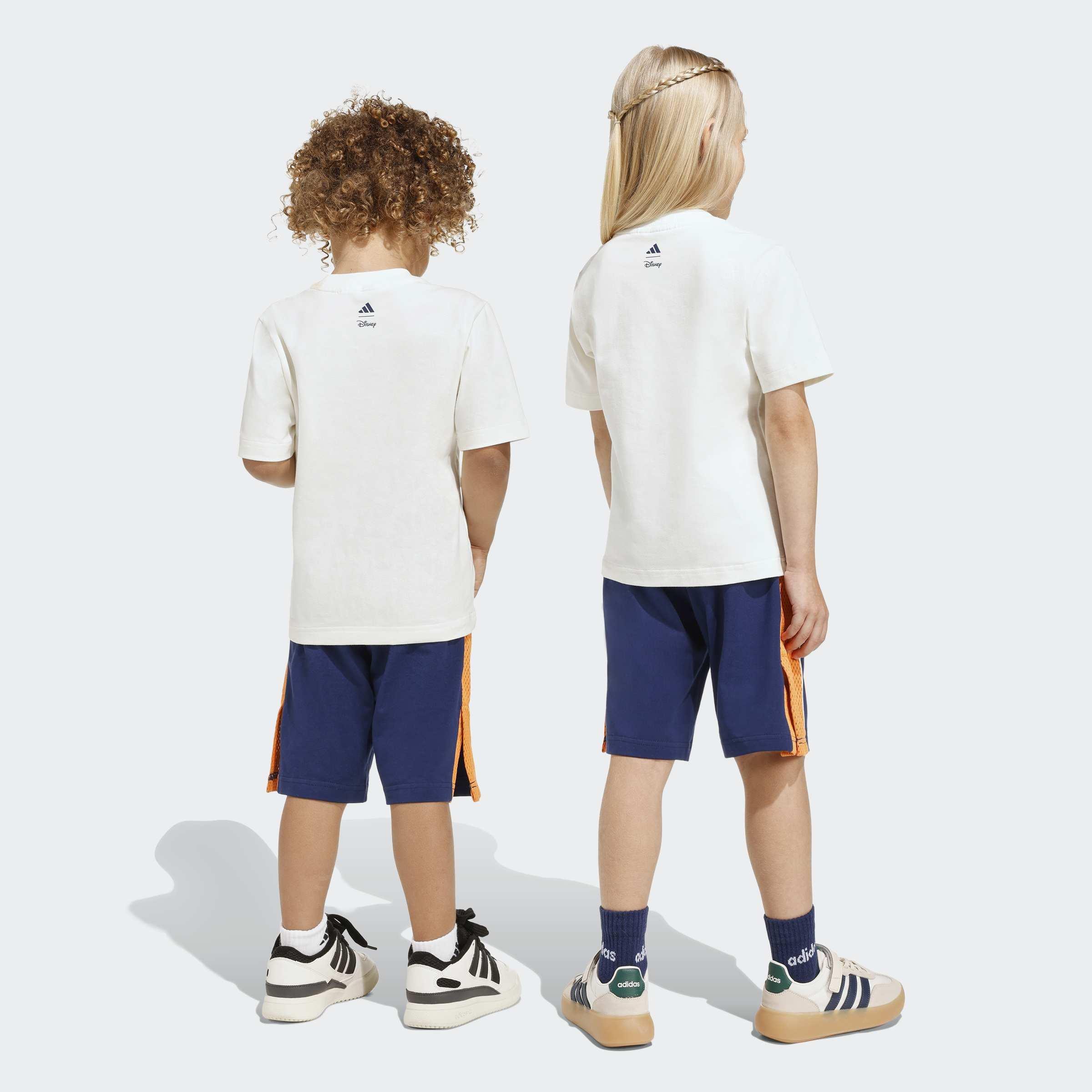 Kids Unisex Adidas Disney Mickey Mouse T-Shirt Set, White, A701_ONE, large image number 0