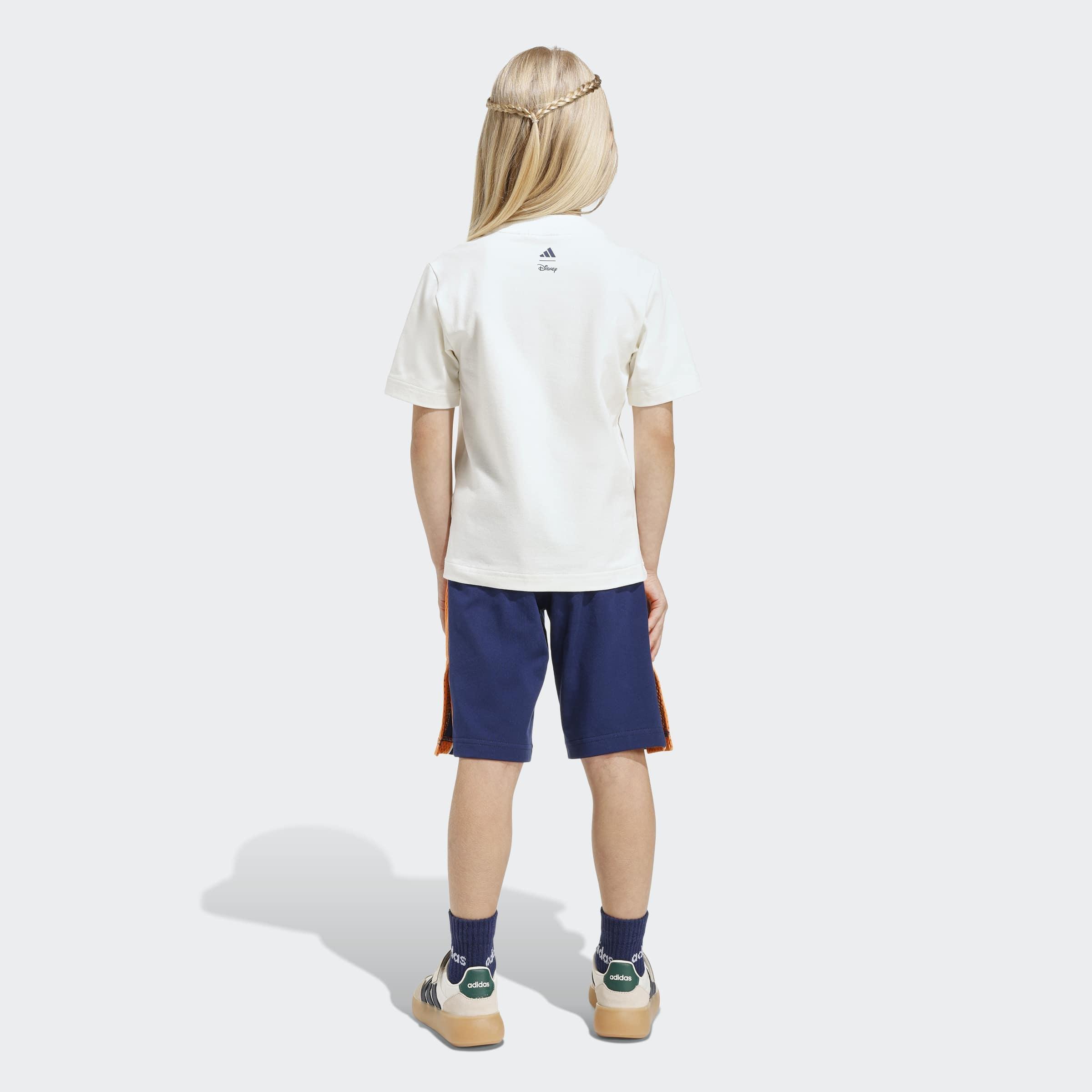 Kids Unisex Adidas Disney Mickey Mouse T-Shirt Set, White, A701_ONE, large image number 1