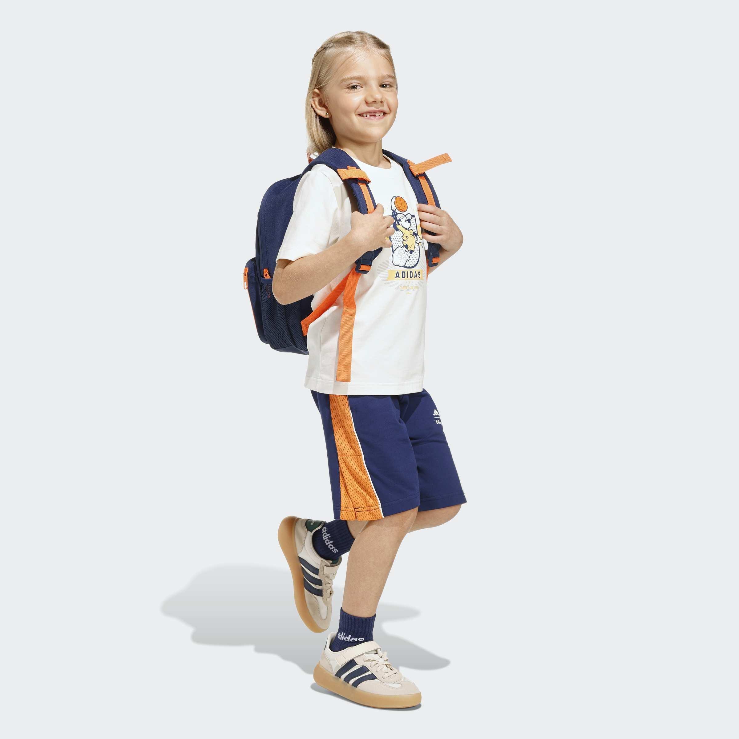 Kids Unisex Adidas Disney Mickey Mouse T-Shirt Set, White, A701_ONE, large image number 7