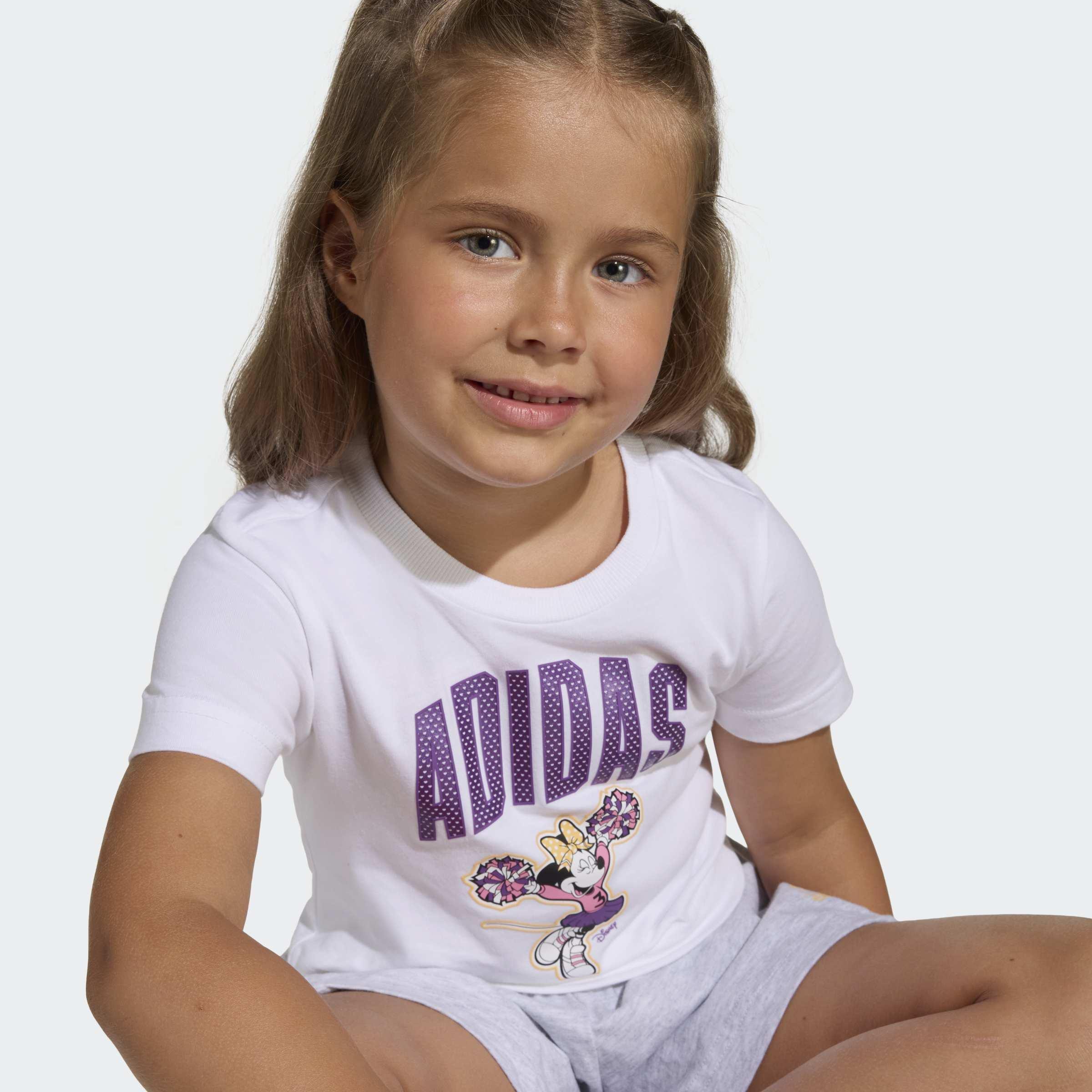 Kids Adidas Disney Minnie Mouse T-Shirt Set, White, A701_ONE, large image number 1