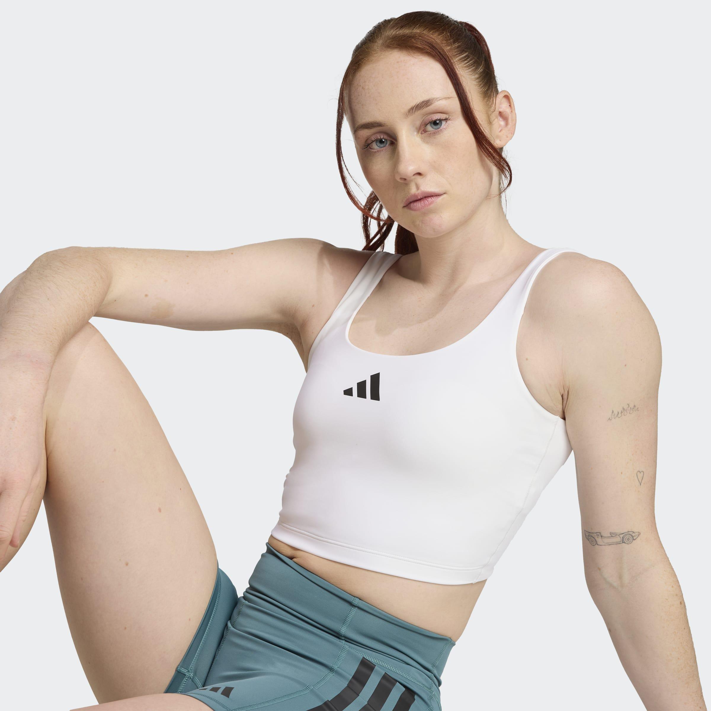 Power Light Support Bra Tank Top, White, A701_ONE, large image number 2