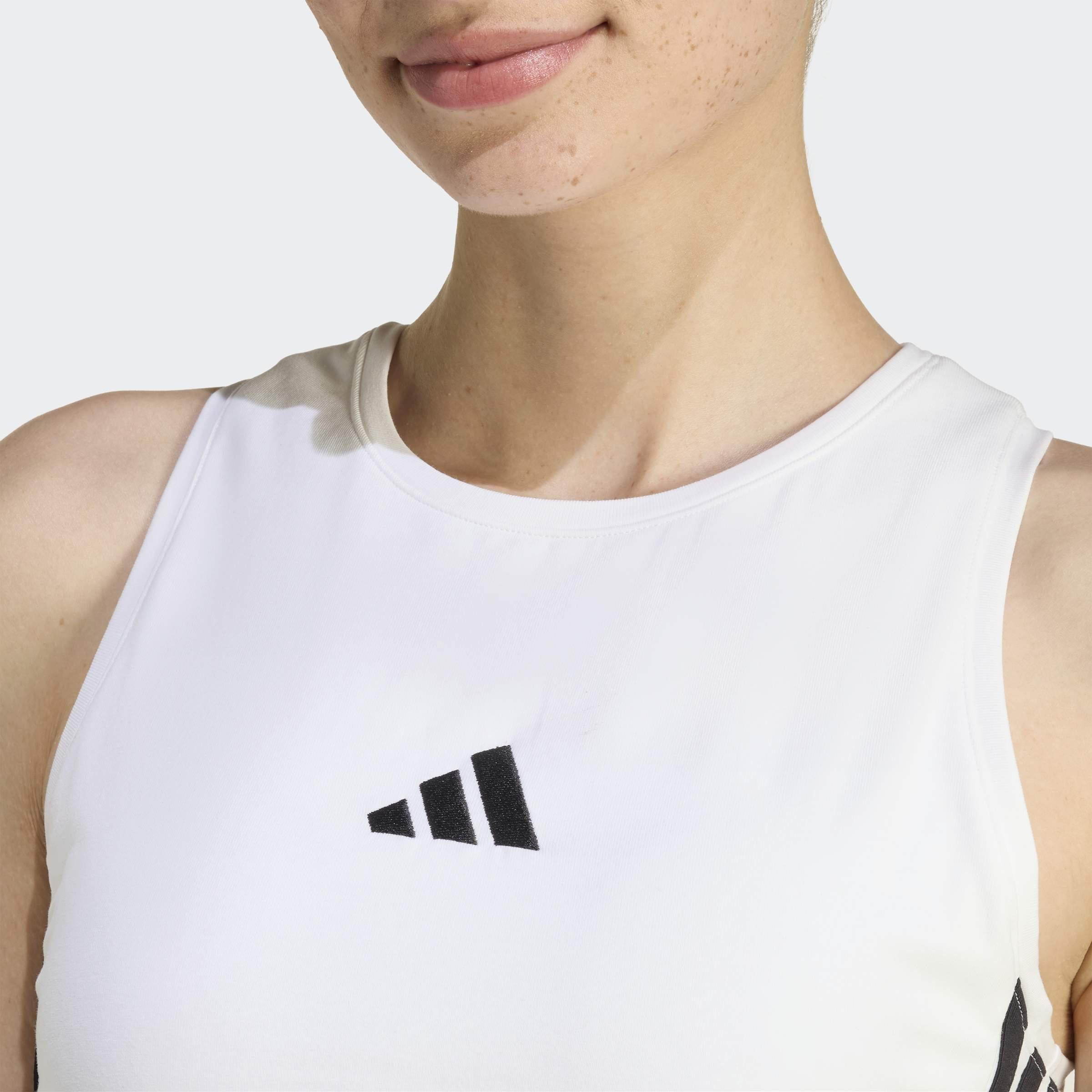 Essentials 3-Stripes Padded Tank, White