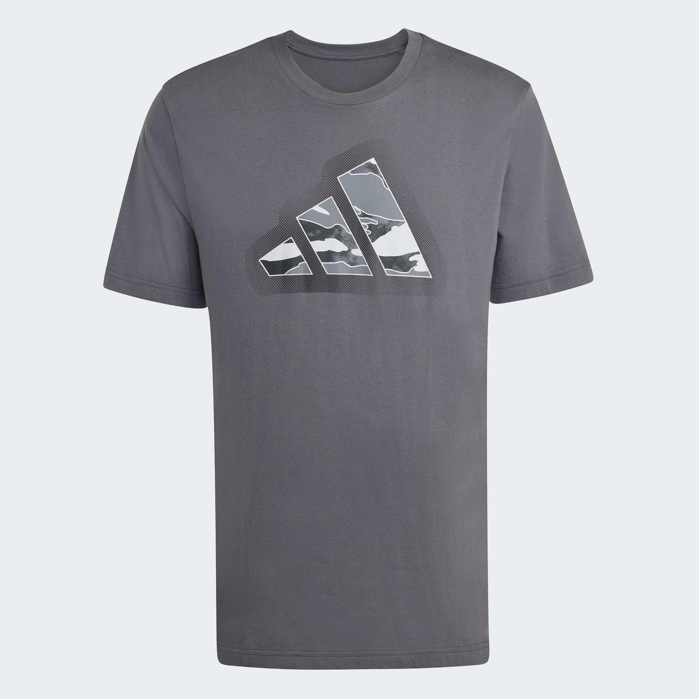 Camo Modern Logo Graphic T-Shirt, Grey