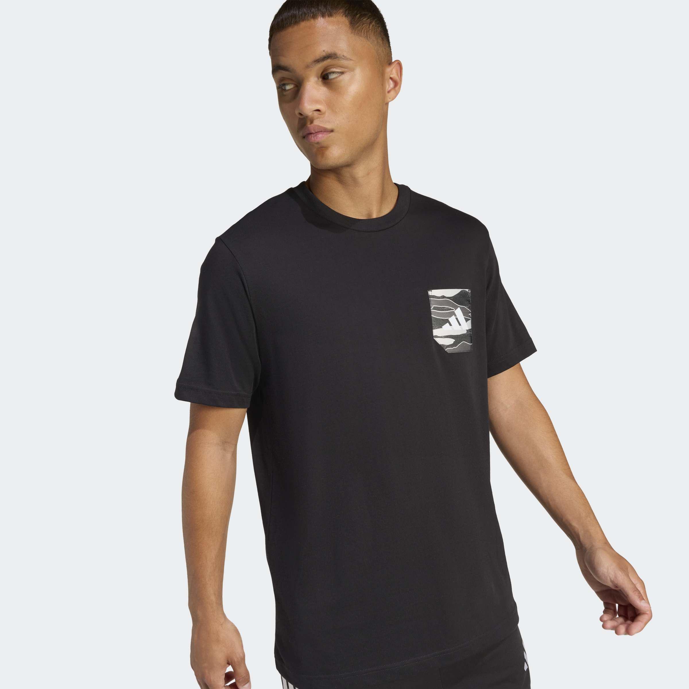 Camo Woven Pocket Graphic T-Shirt, Black, A701_ONE, large image number 2